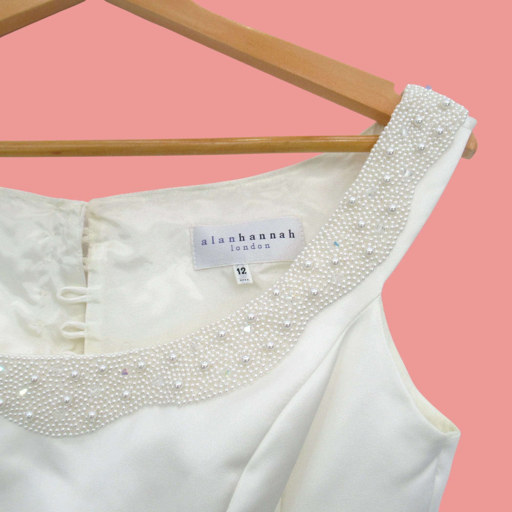 Alan Hannah Wedding Dress UK 12 Ivory Womenswear | Pre-loved - Image 5