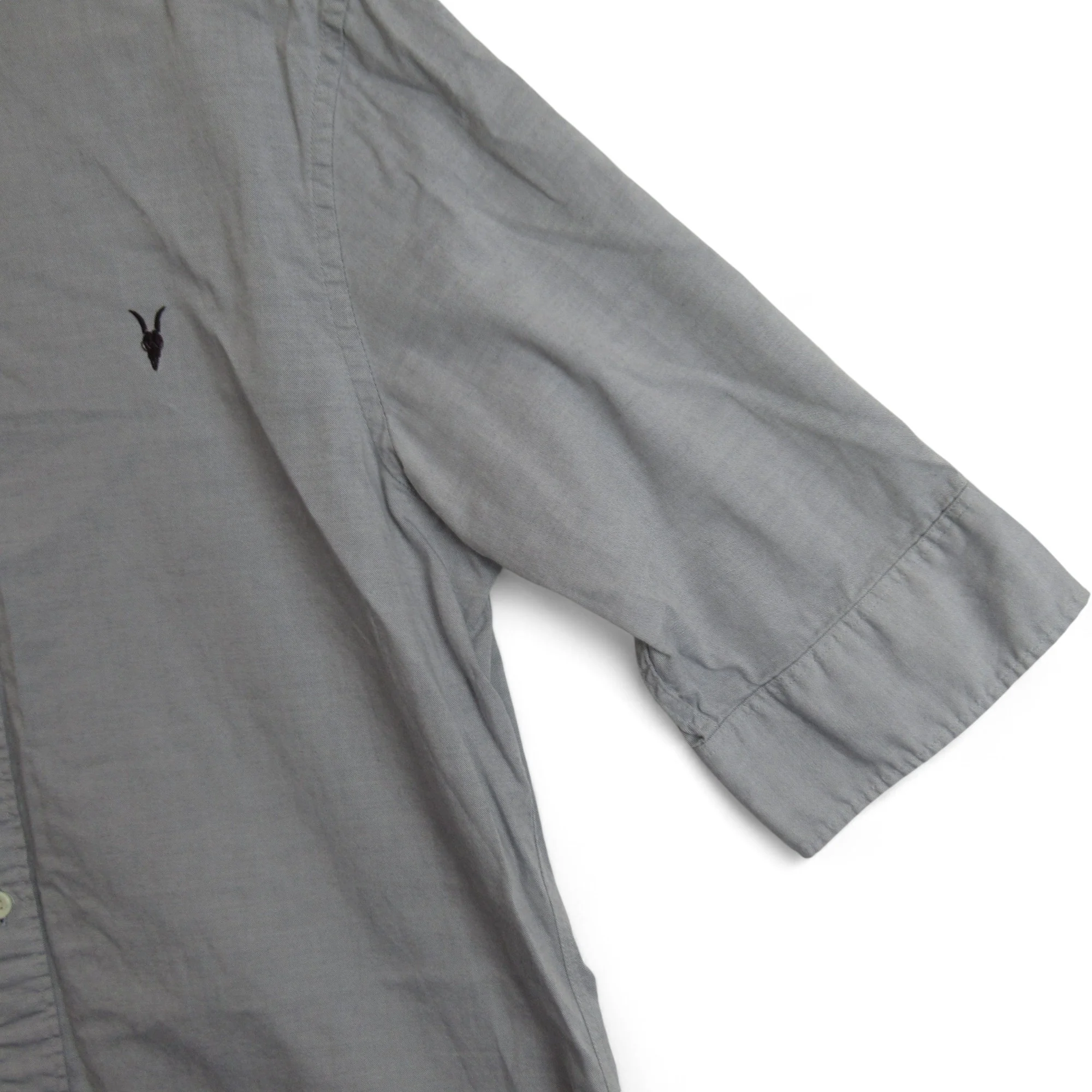 All Saints Small Grey Shirt Cotton Menswear | Preloved - Image 3