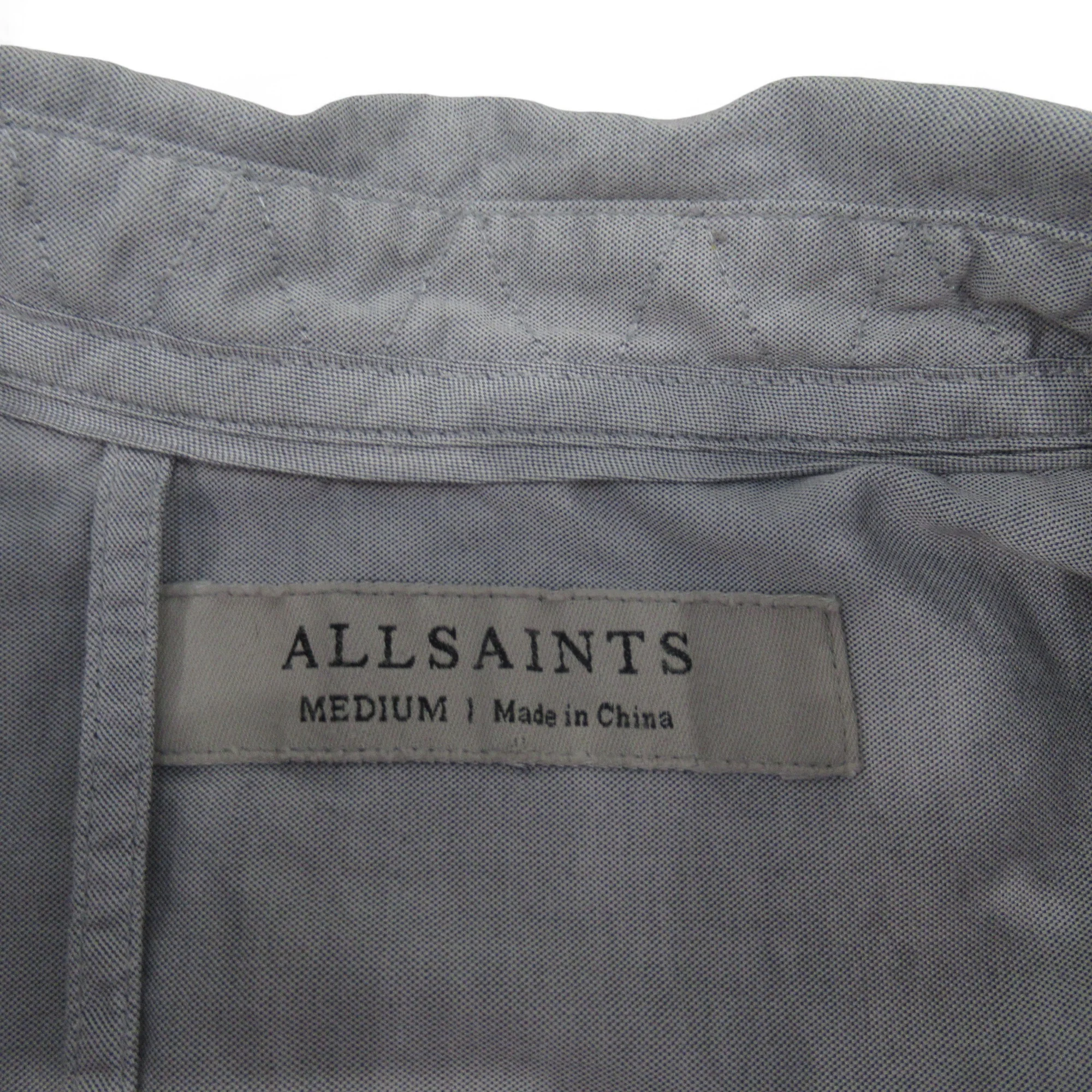 All Saints Small Grey Shirt Cotton Menswear | Preloved - Image 5