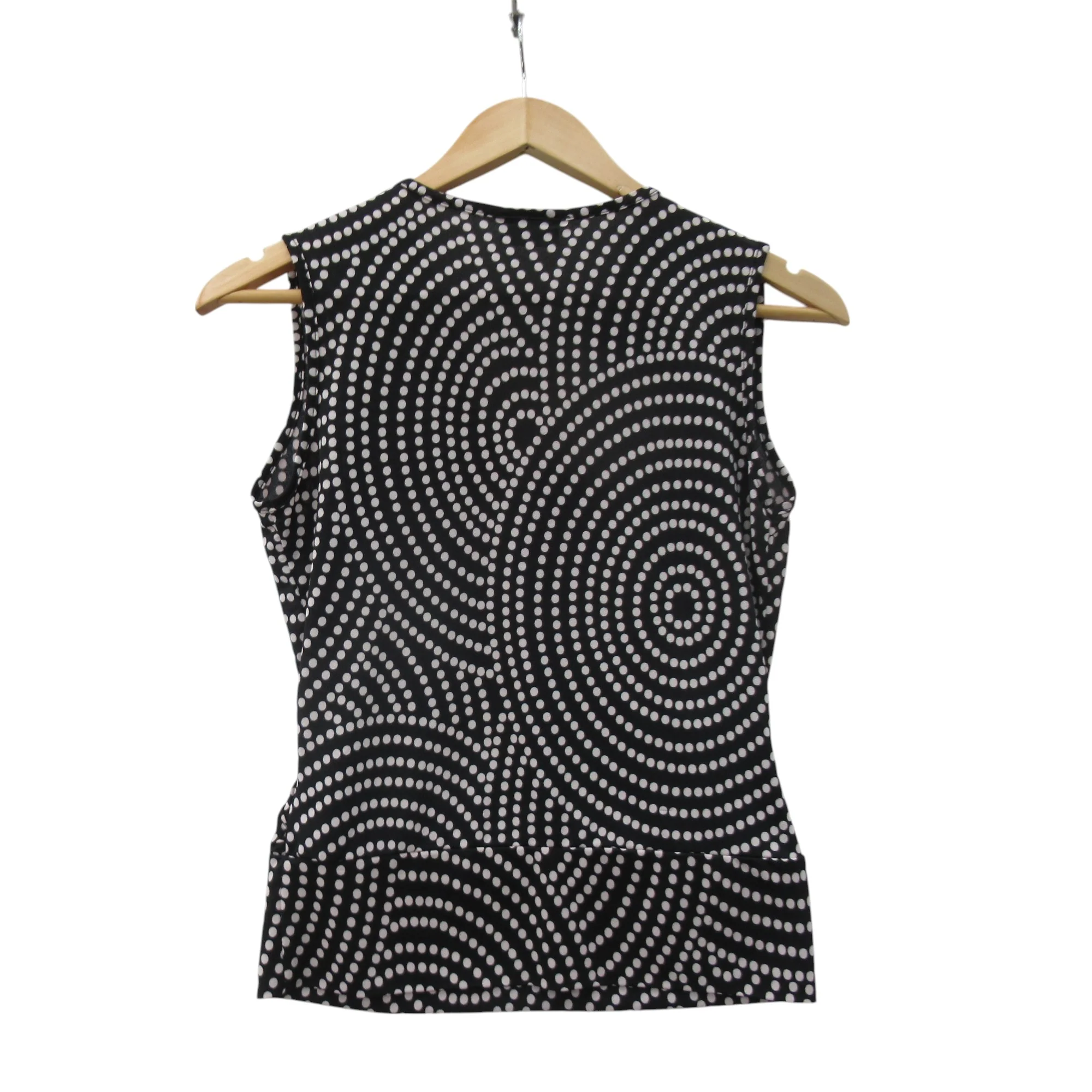 Amaranto Top Blouse UK 10 Black White Spot Womenswear | Pre-loved - Image 4