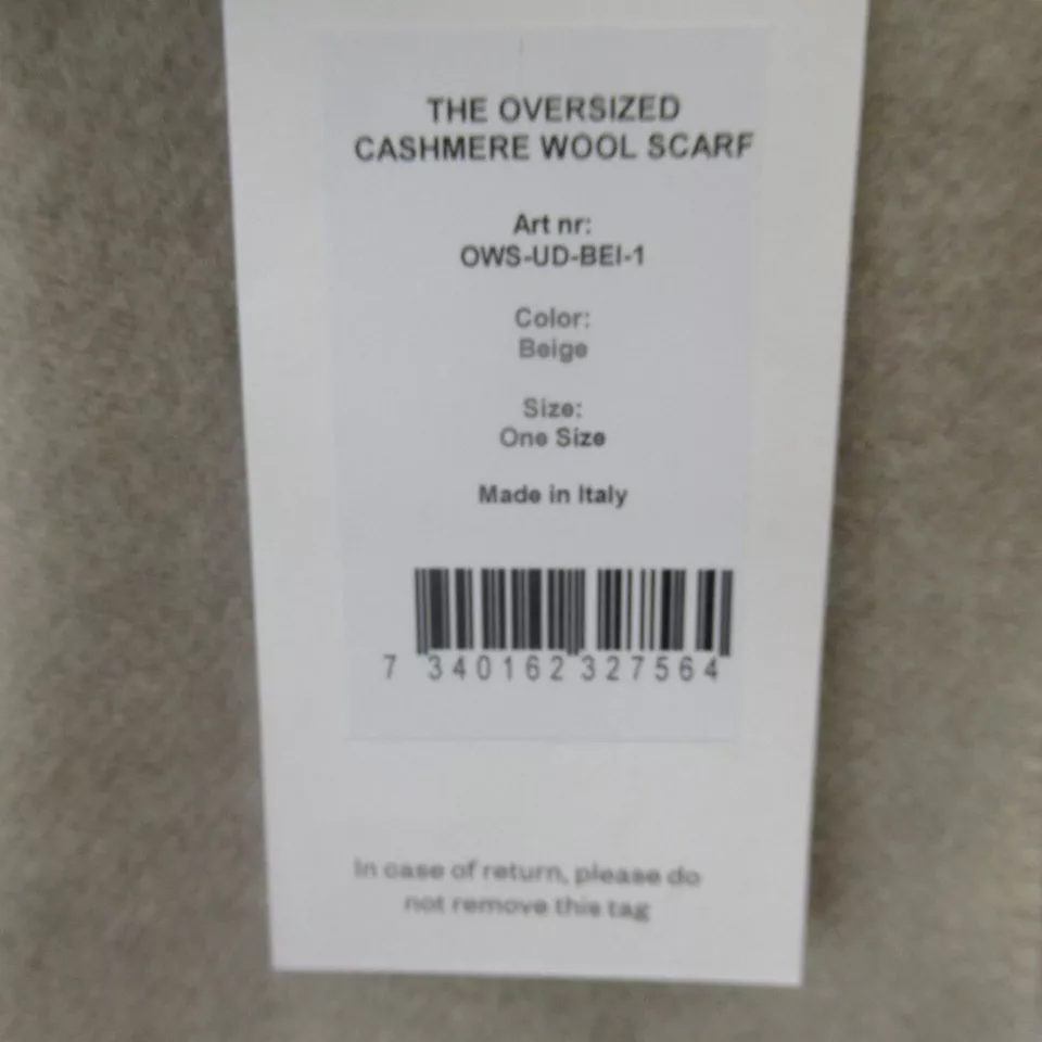 Asket 20"x38" Beige Cashmere Wool Wrap Scarf Menswear | Preloved - Image 3