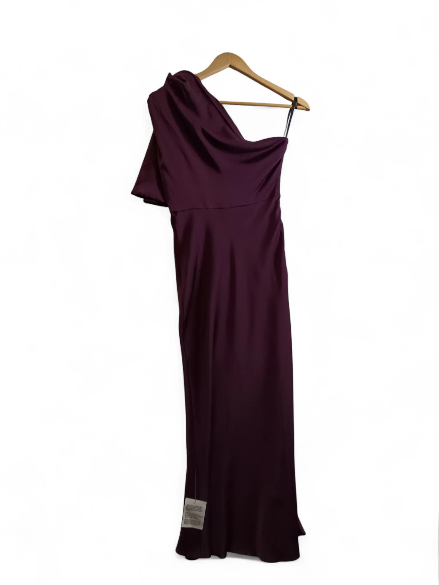 Asos Long Purple Satin Ladies Party Dress With One Sleeve UK 8 - Tags On - Womenswear | Pre-loved - Image 2