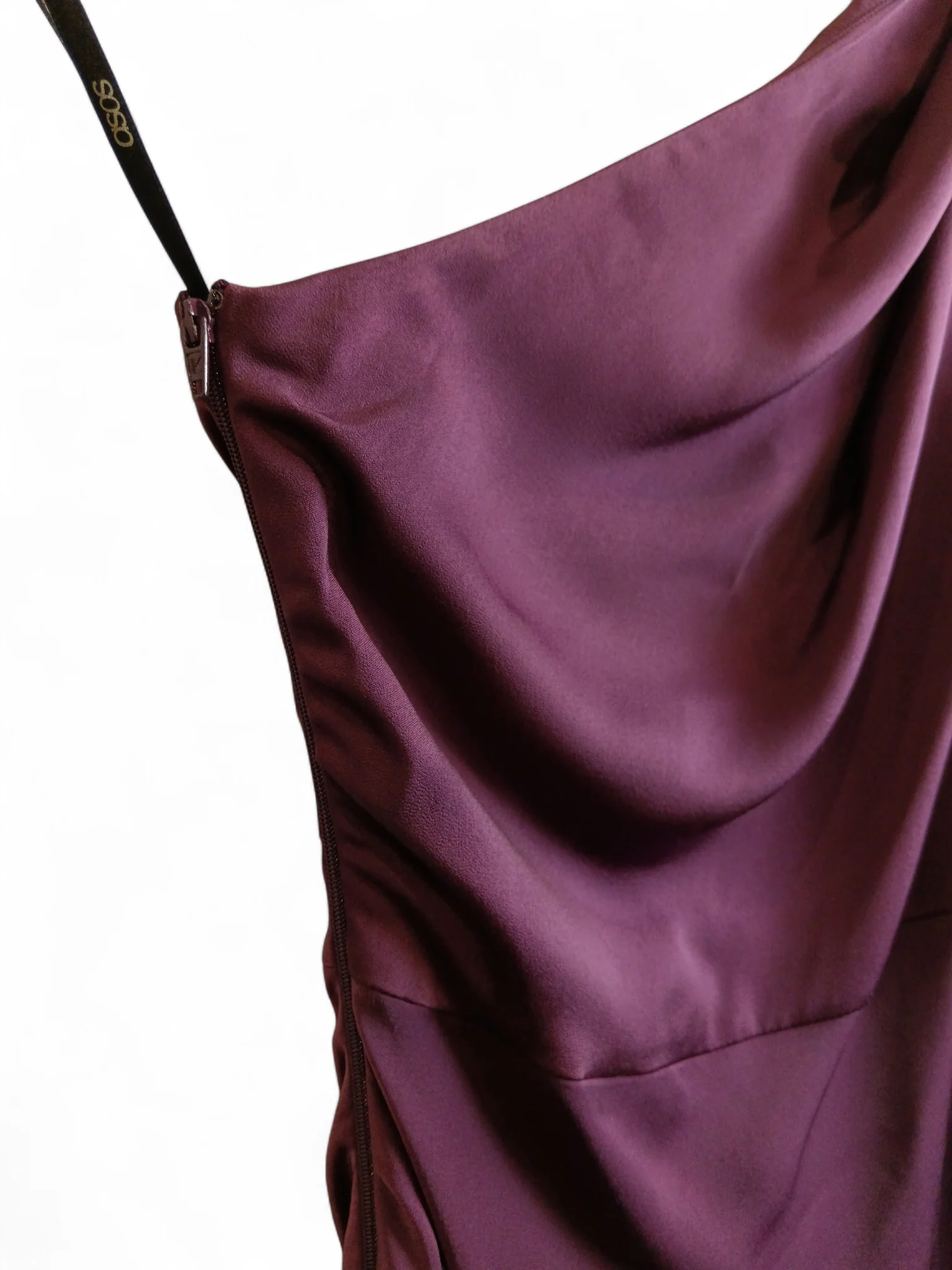 Asos Long Purple Satin Ladies Party Dress With One Sleeve UK 8 - Tags On - Womenswear | Pre-loved - Image 4