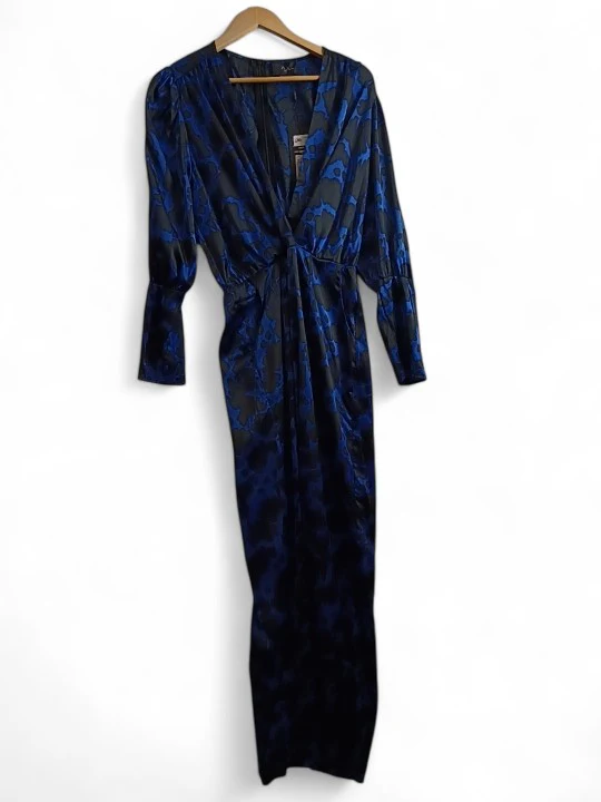 AX Paris Cobalt Blue Animal Print Satin Jumpsuit UK 12 - Tags On - Womenswear | Pre-loved