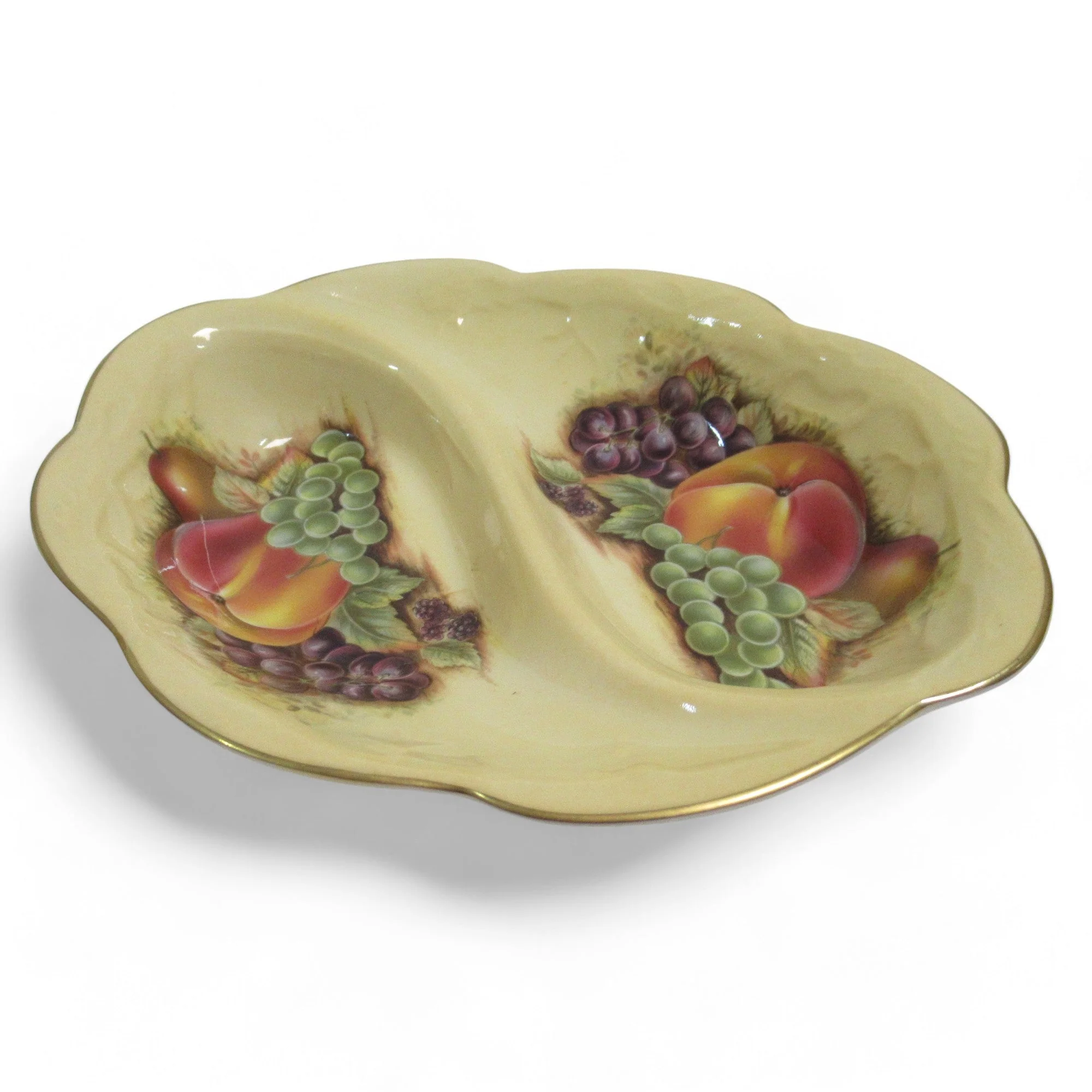 Aynsley Orchard Gold Bone China Sectioned Dish | Preloved