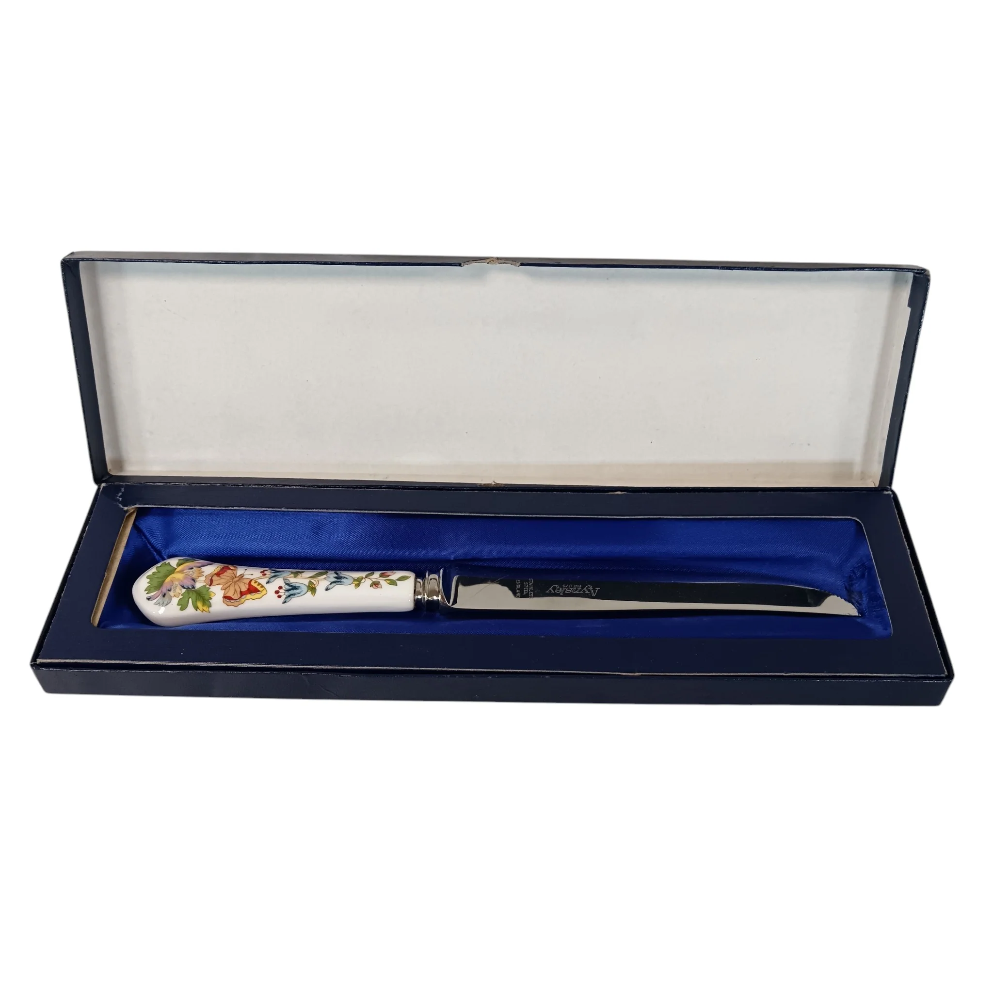 Aynsley Stainless Steel Cake Knife Floral Cottage Garden Design Boxed 25cm | Pre-loved
