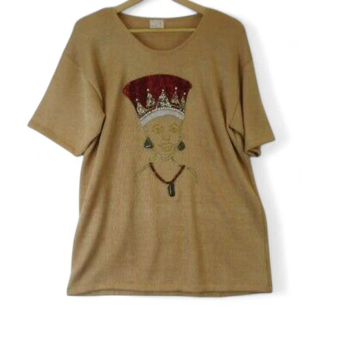 Barbara J Design Knitted Beaded Top Medium Womenswear | Pre-loved