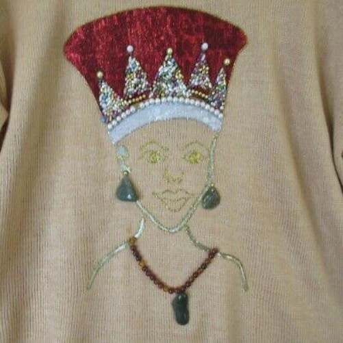 Barbara J Design Knitted Beaded Top Medium Womenswear | Pre-loved - Image 6
