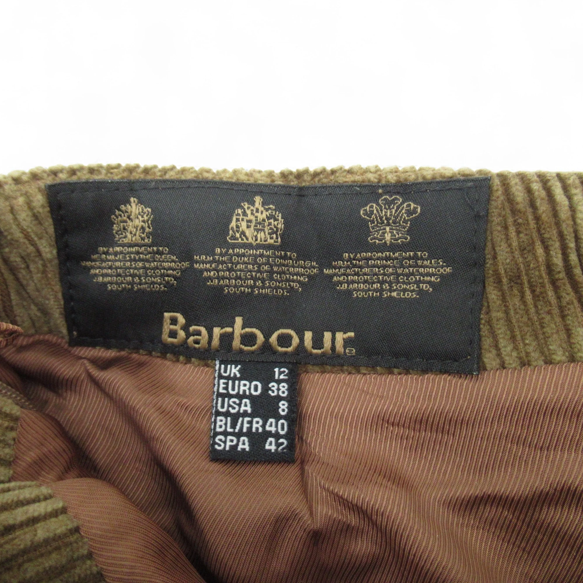 Barbour Corduroy Skirt UK 12 Brown Short Womenswear | Pre-loved - Image 4