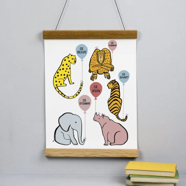 Be kind be brave animal balloon print - Image 3
