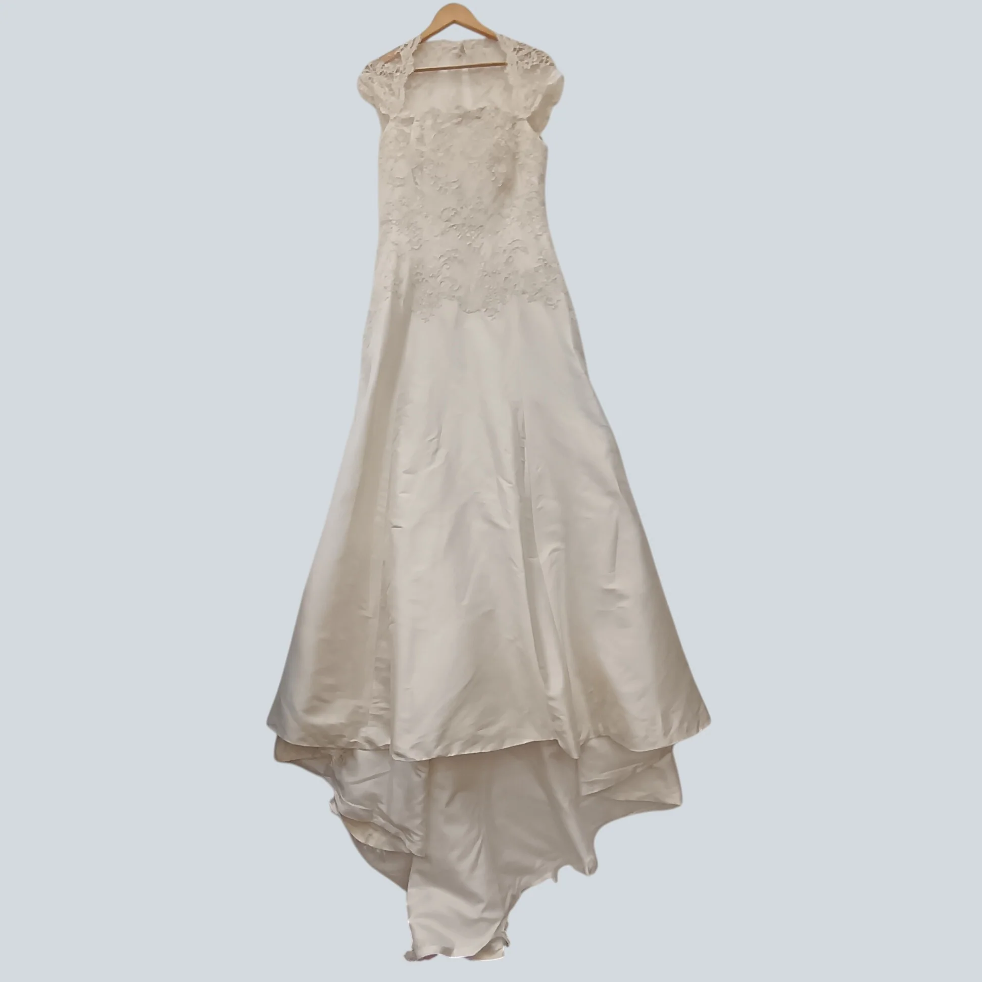 Beautiful Caroline Parker Champagne Bridal Hi-low Pure Silk Dress UK Medium Womenswear | Pre-loved