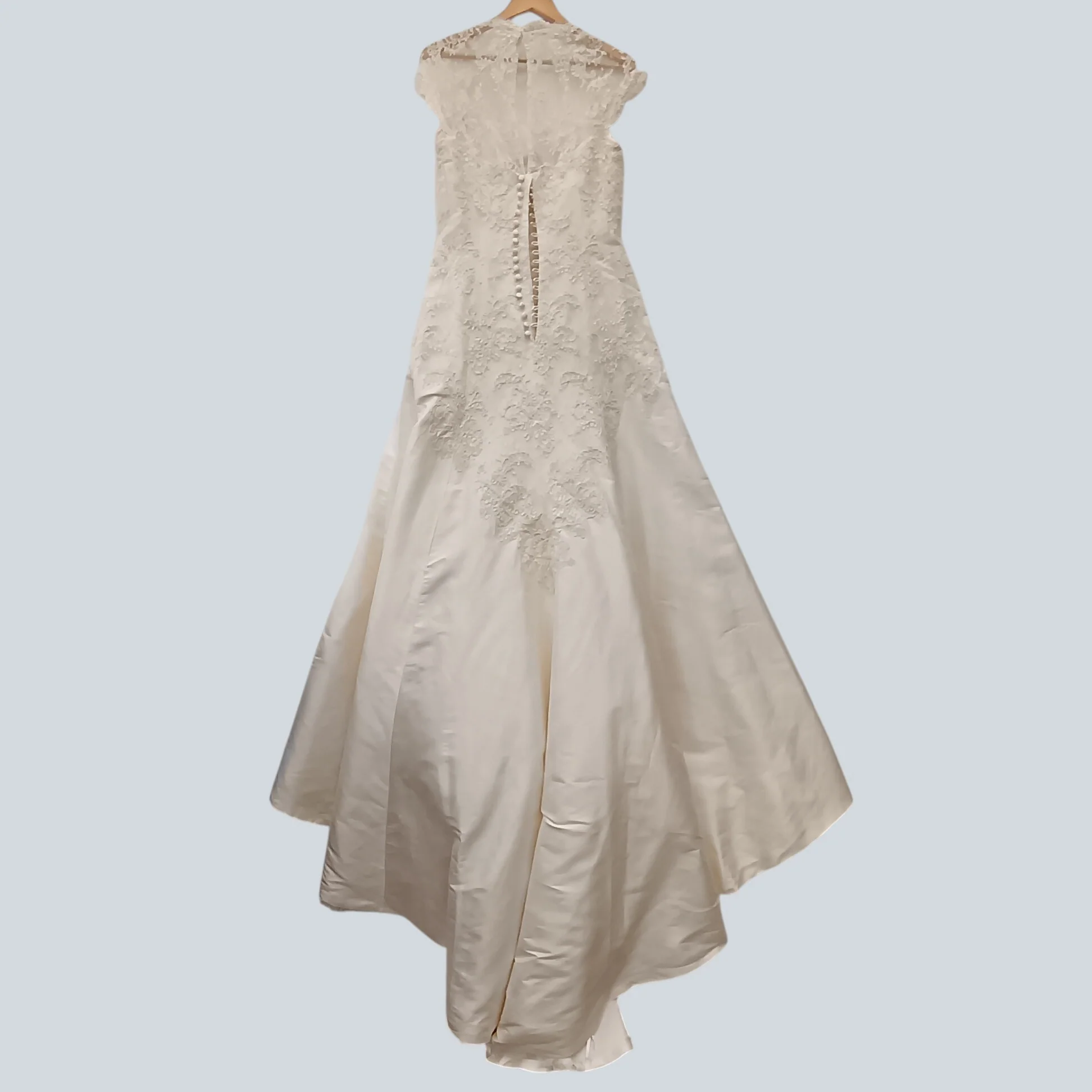Beautiful Caroline Parker Champagne Bridal Hi-low Pure Silk Dress UK Medium Womenswear | Pre-loved - Image 2