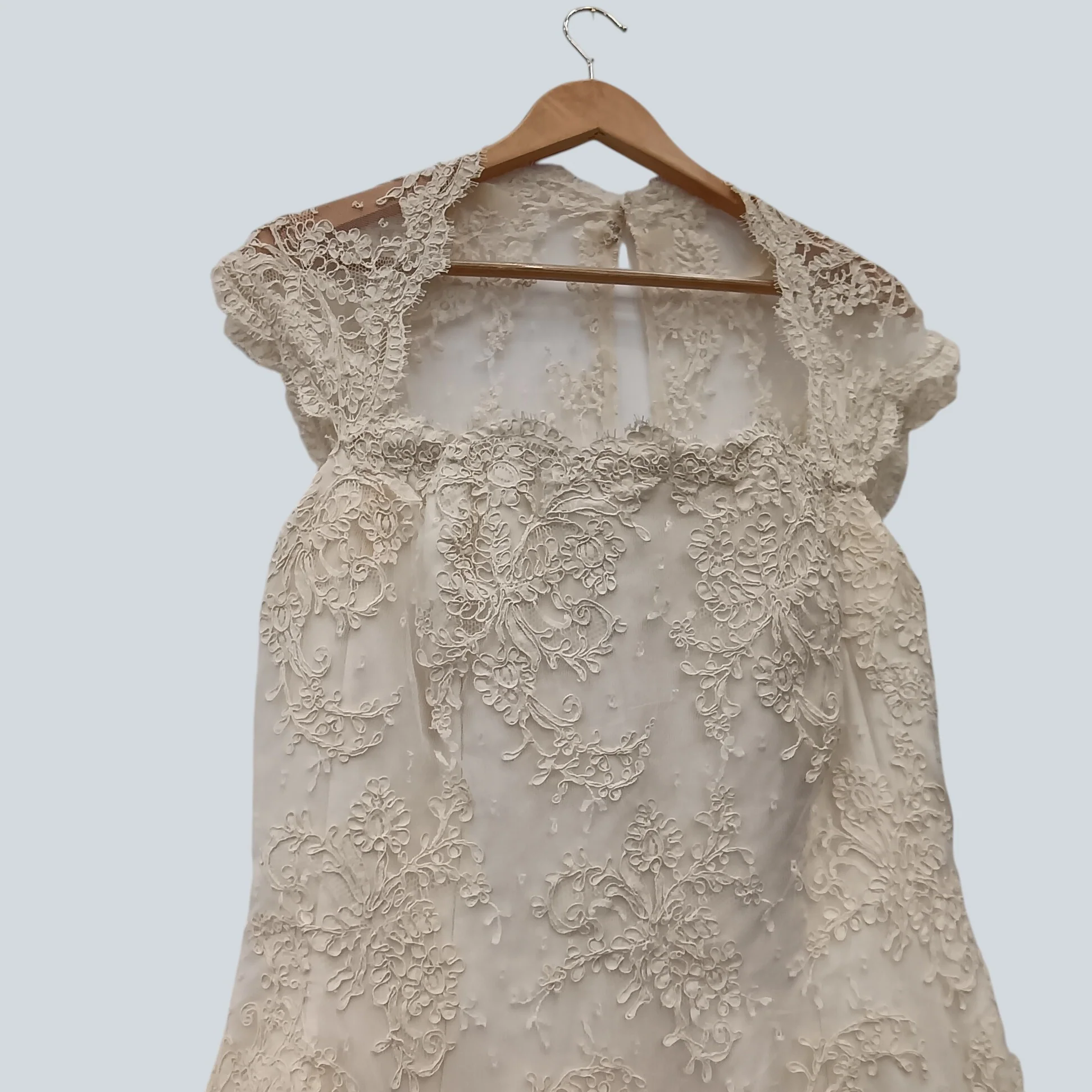 Beautiful Caroline Parker Champagne Bridal Hi-low Pure Silk Dress UK Medium Womenswear | Pre-loved - Image 3