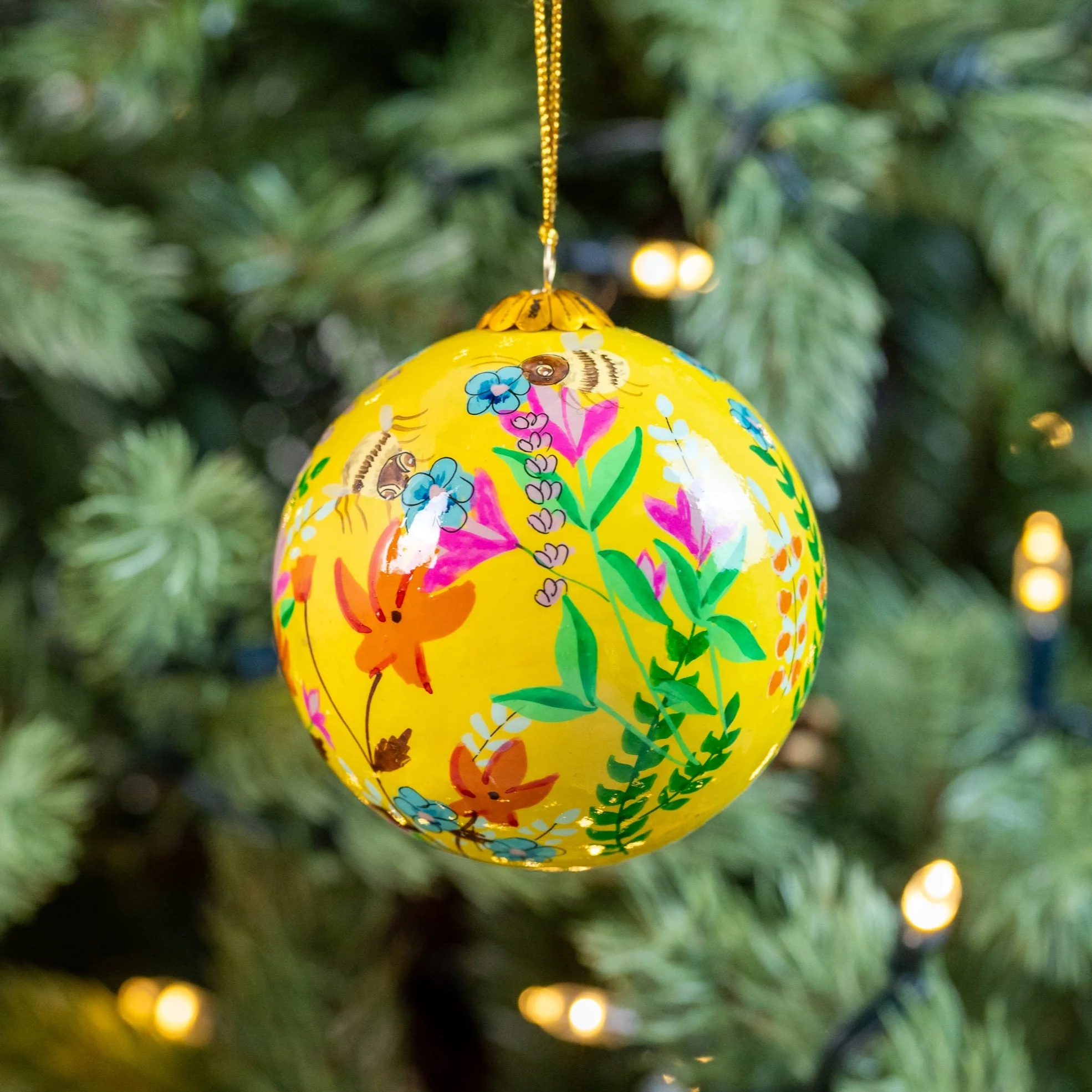 Bee Garden Lemon Hand Painted Christmas Bauble | British Red Cross Shop - Image 2