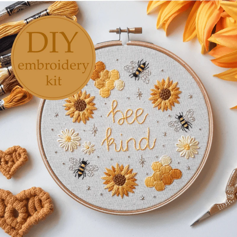 Bee Kind | DIY Embroidery Kit | EmBeaRoidery