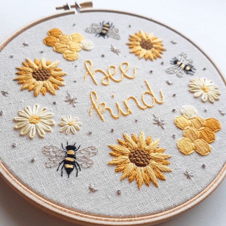 Bee Kind | DIY Embroidery Kit | EmBeaRoidery - Image 3