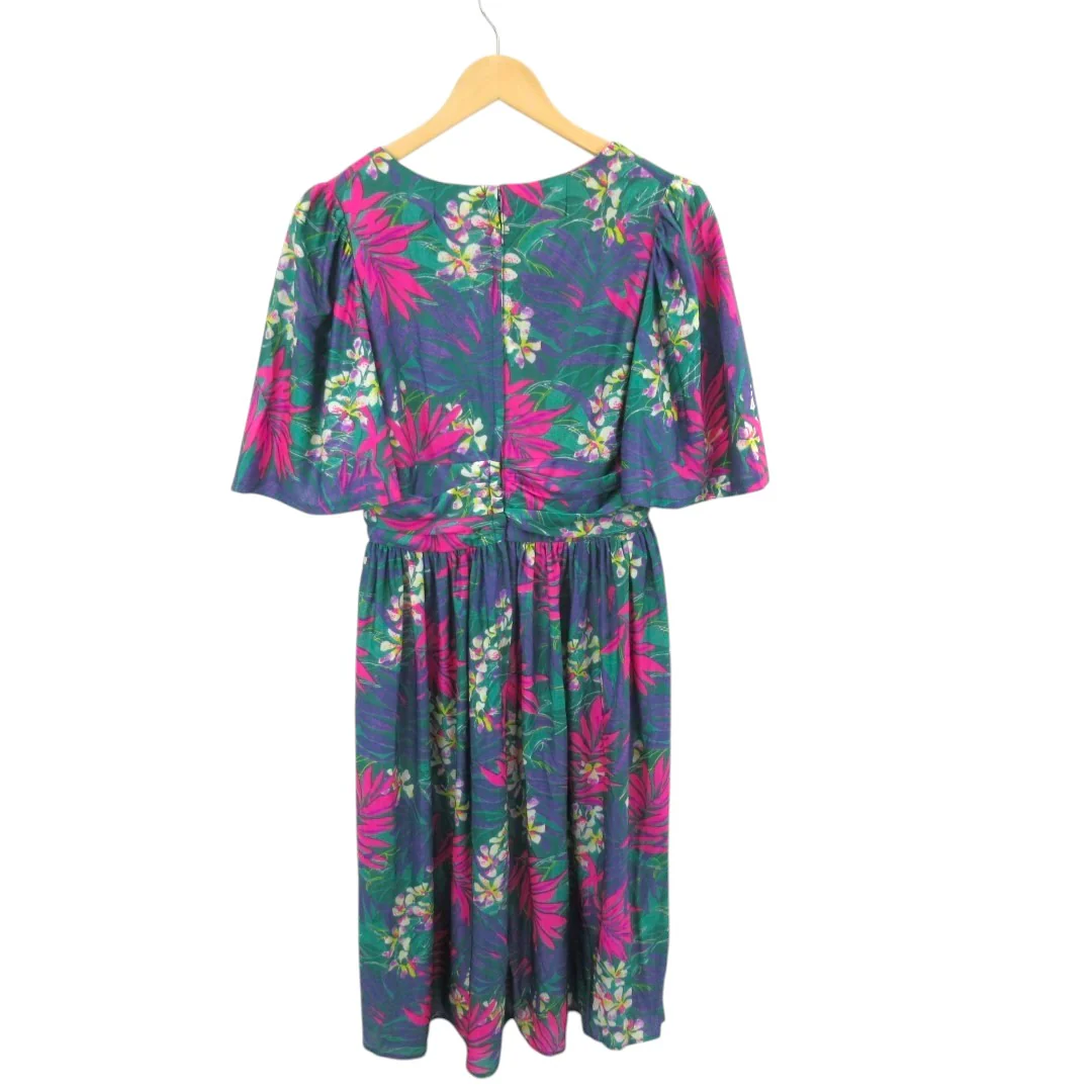 Berkertex Mayfair Vintage Dress UK 10 Tropical Womenswear | Pre-loved - Image 2