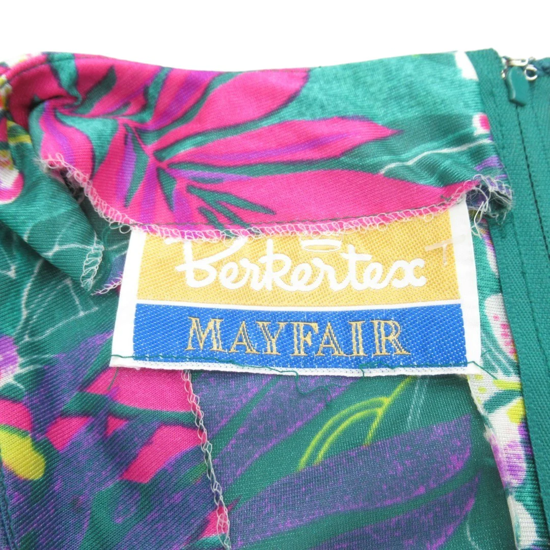 Berkertex Mayfair Vintage Dress UK 10 Tropical Womenswear | Pre-loved - Image 3