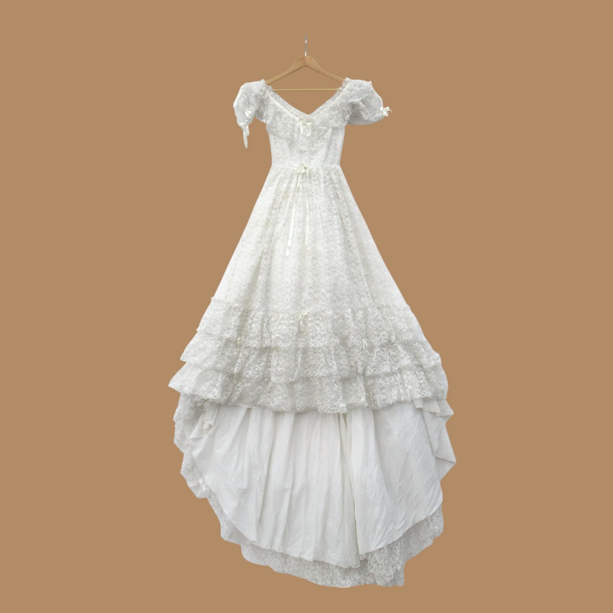 Berkertex Vintage Wedding Dress Small White Silver Womenswear | Pre-loved