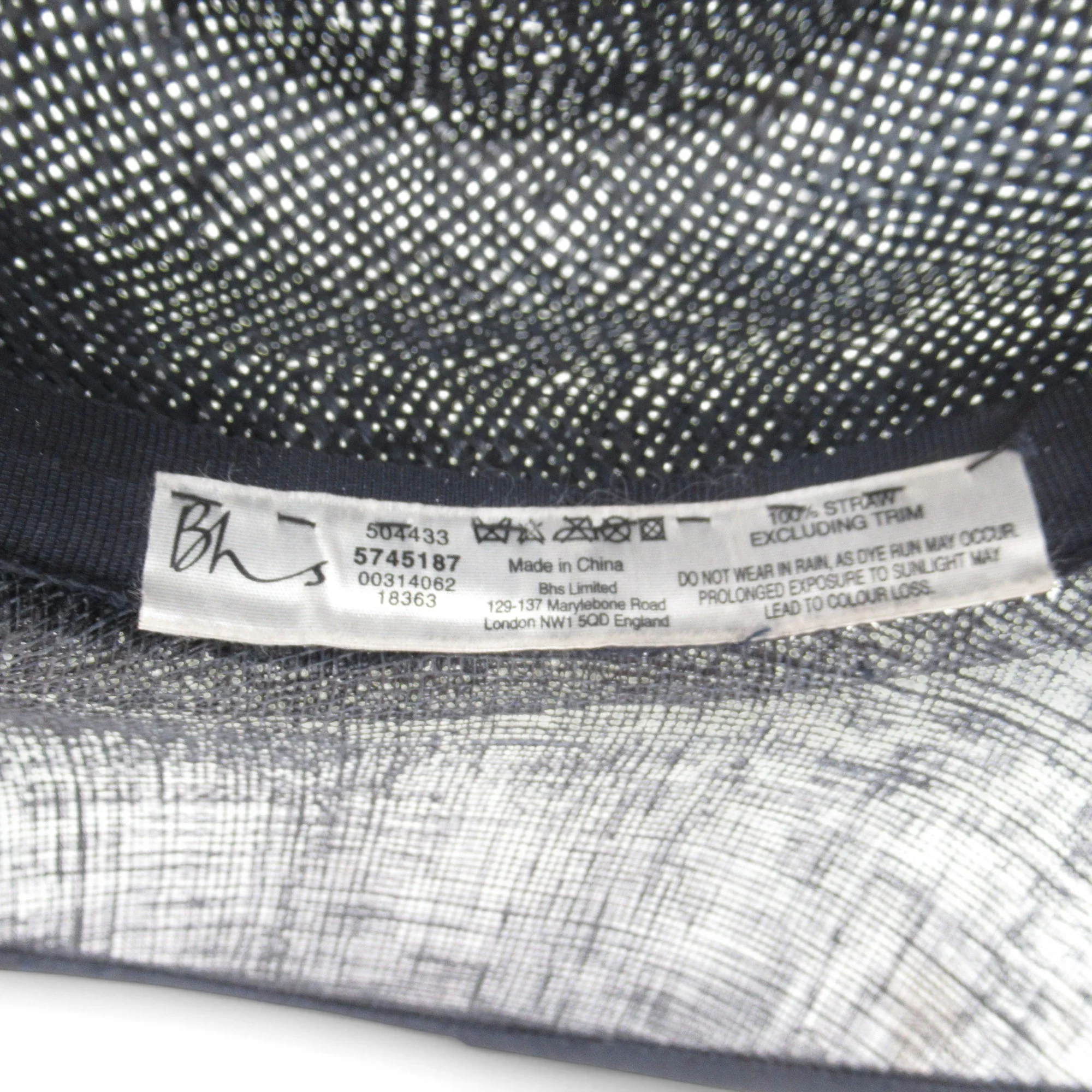 BHS Mother Of Bride Hat Navy Straw Vintage Womenswear | Pre-loved - Image 5