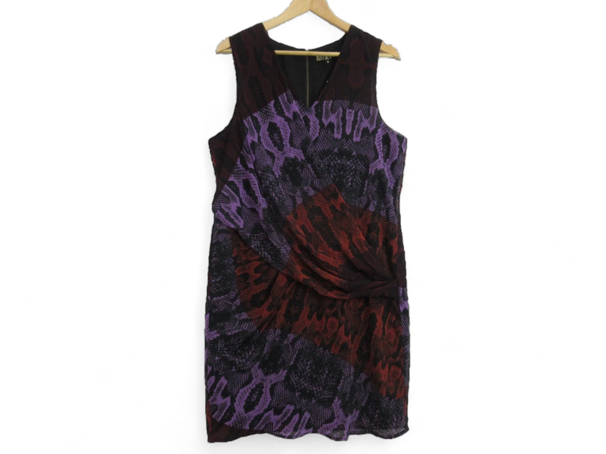 Biba UK 16 Multicoloured Snake Chiffon Dress Womenswear | Preloved