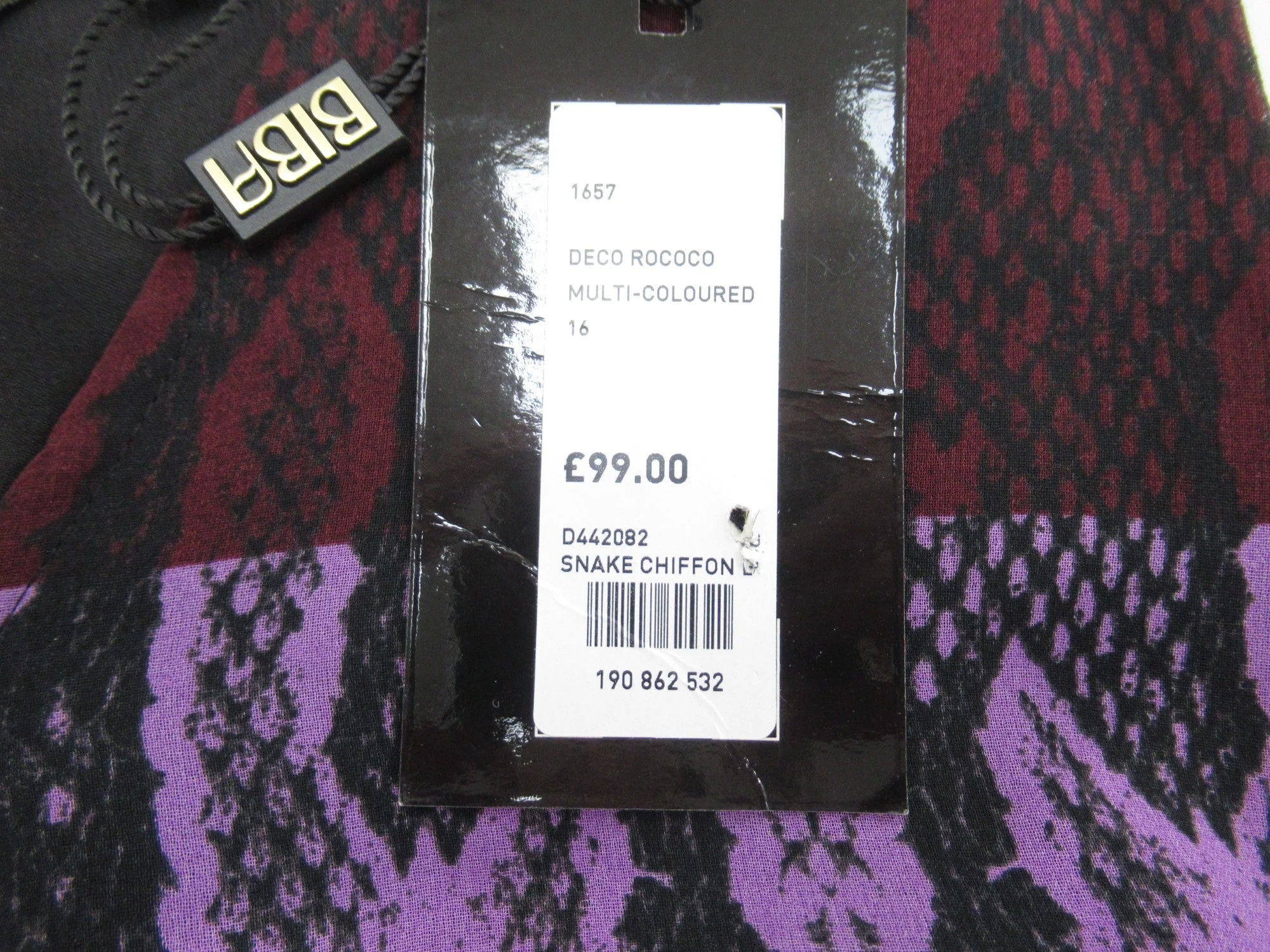 Biba UK 16 Multicoloured Snake Chiffon Dress Womenswear | Preloved - Image 5