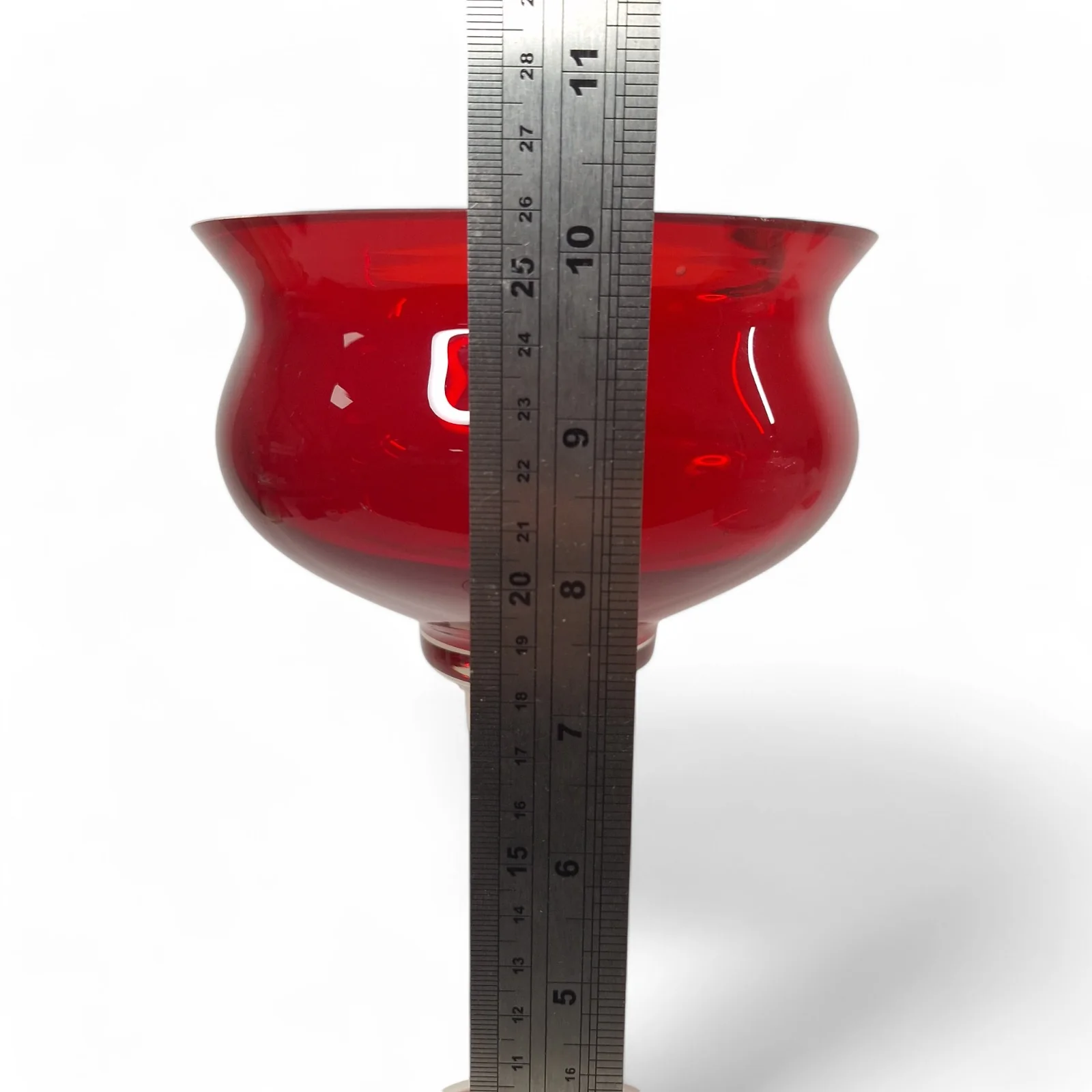 Bijou Glassware Red Glass Twisted Stem Decorative Goblet Large | Preloved - Image 2