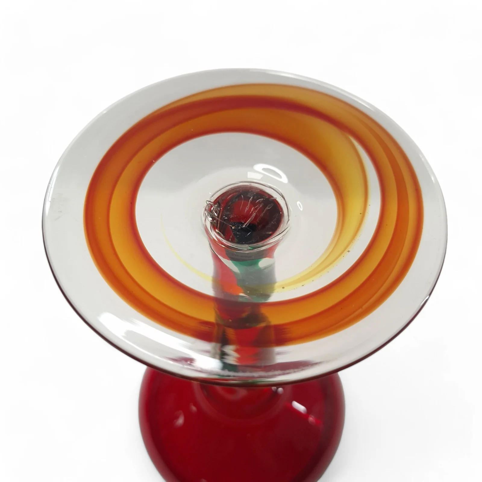 Bijou Glassware Red Glass Twisted Stem Decorative Goblet Large | Preloved - Image 6