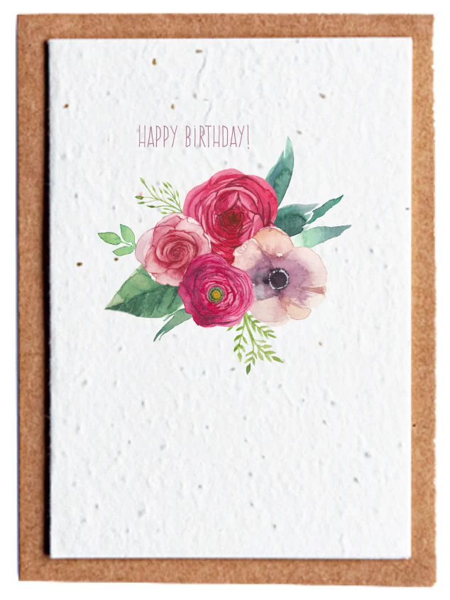 Birthday Roses Recycled Plantable Seed Greetings Card - Image 4
