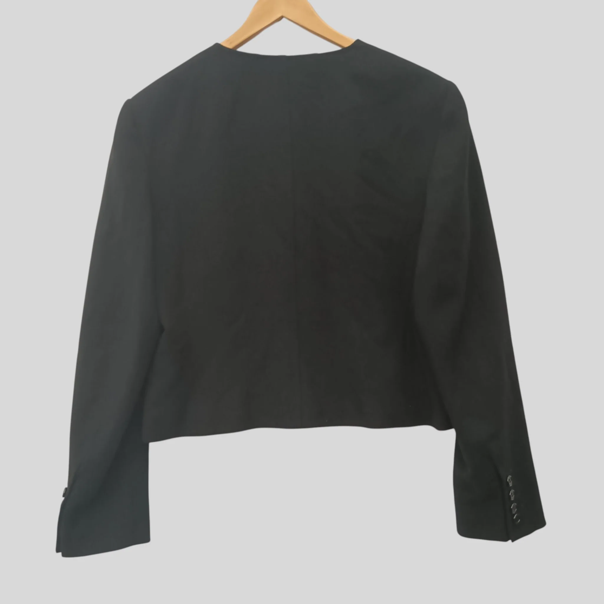 Vintage Jaeger Ladies  Black Jacket UK 14  Pure Wool Womenswear | Pre-loved - Image 2