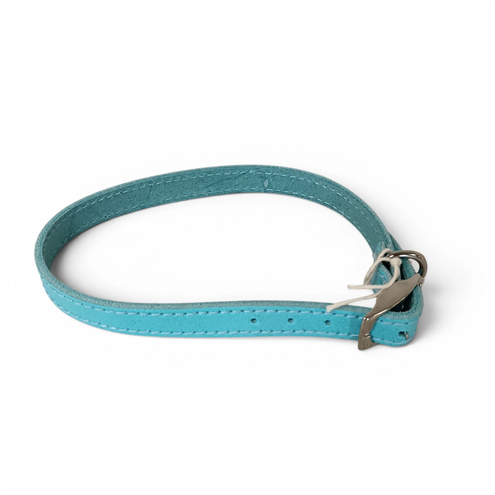 Blue Faux Leather Dog Collar 40cm | Pre-loved