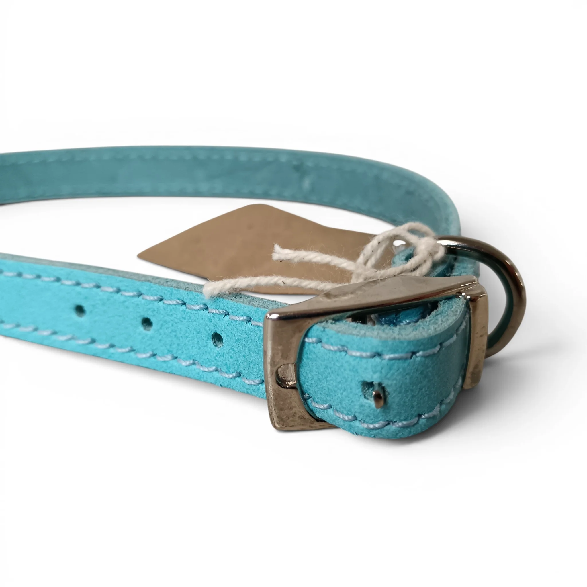 Blue Faux Leather Dog Collar 40cm | Pre-loved - Image 3