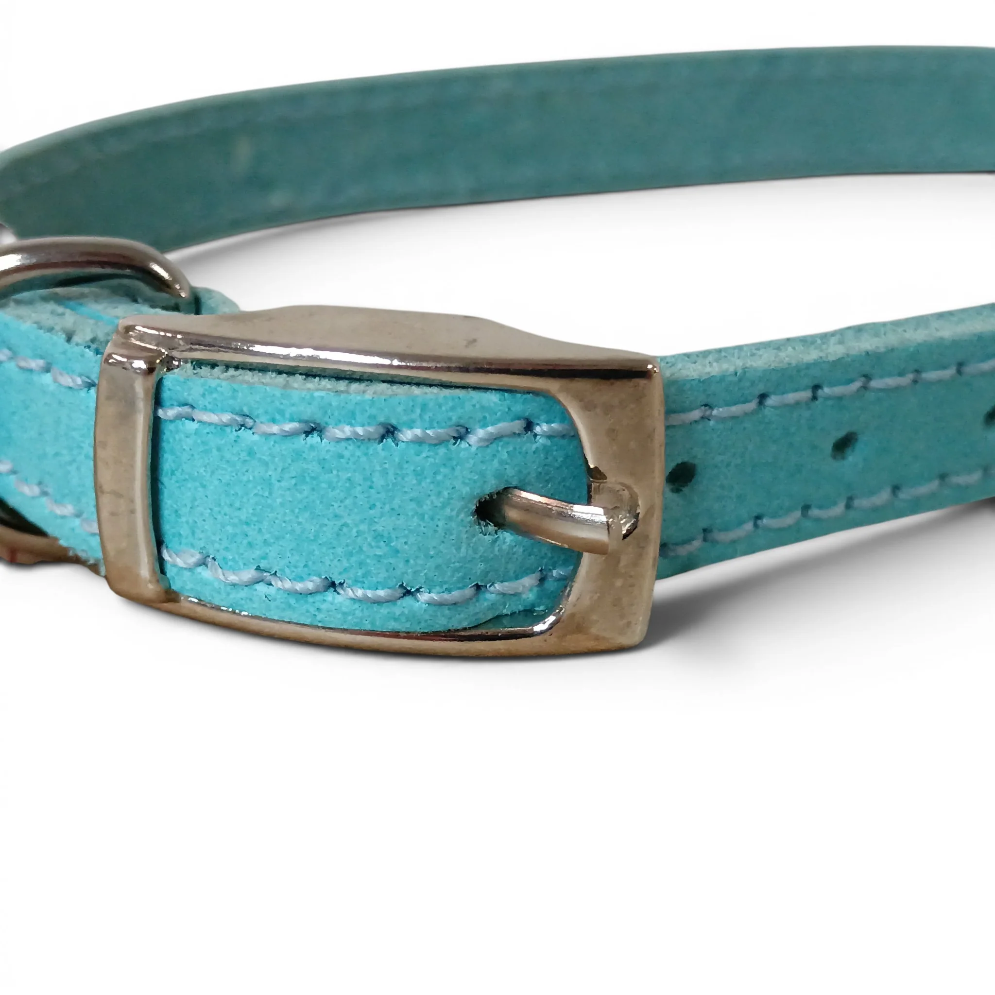 Blue Faux Leather Dog Collar 40cm | Pre-loved - Image 4