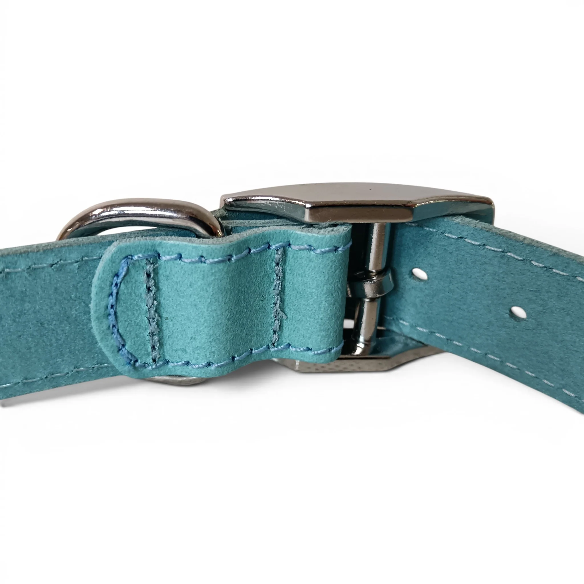 Blue Faux Leather Dog Collar 65cm | Pre-loved - Image 4