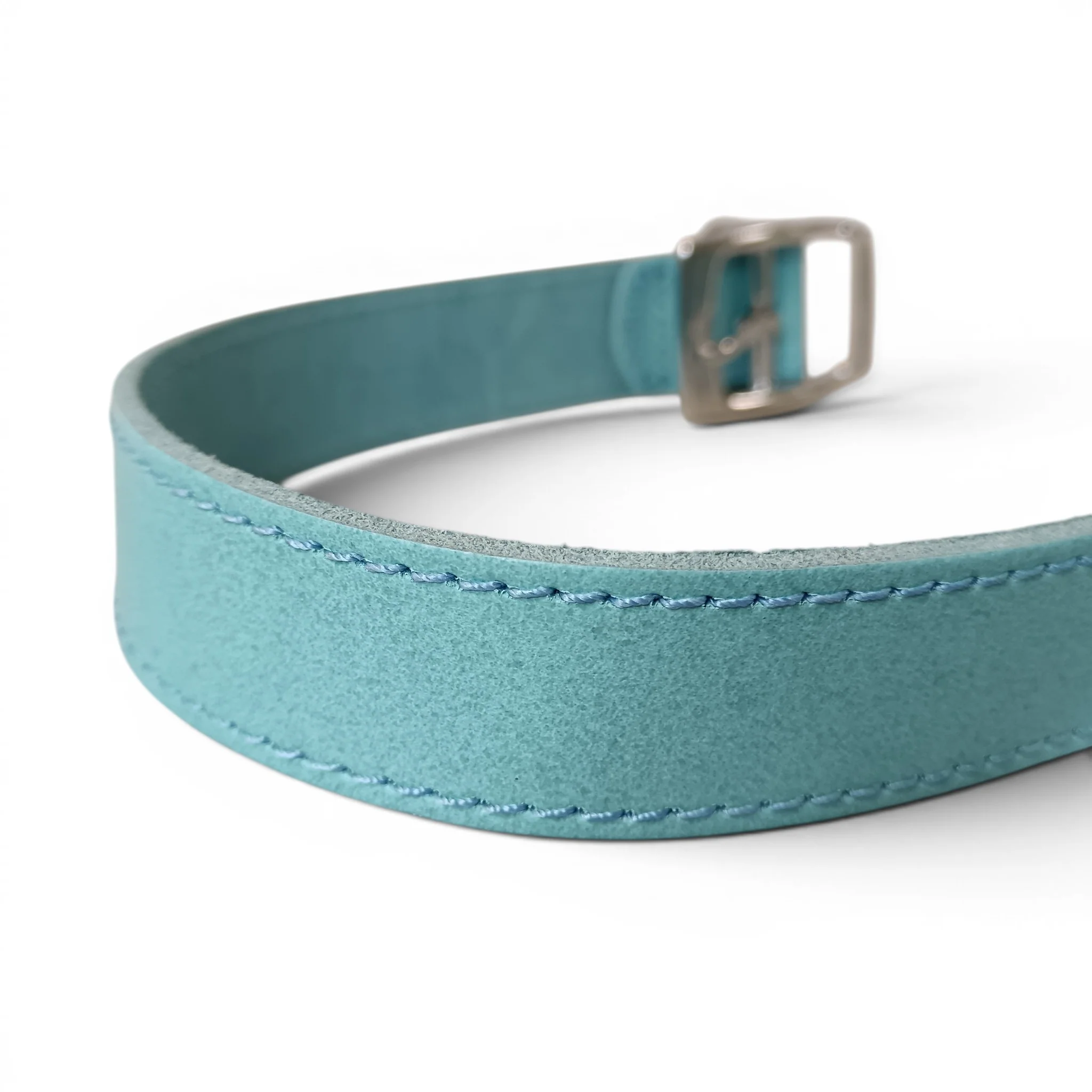 Blue Faux Leather Dog Collar 65cm | Pre-loved - Image 6