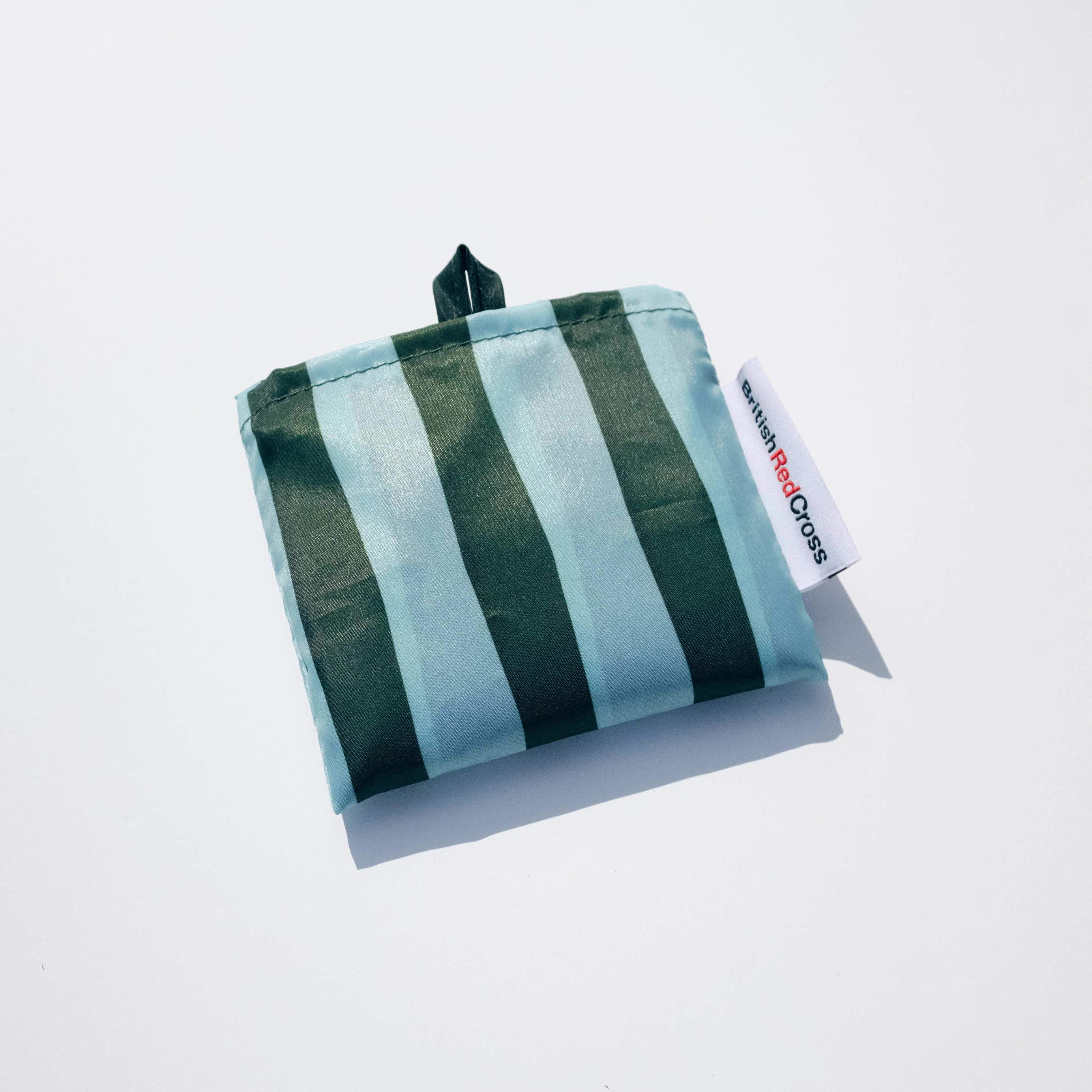 Blue/Green striped packable bag - Image 2