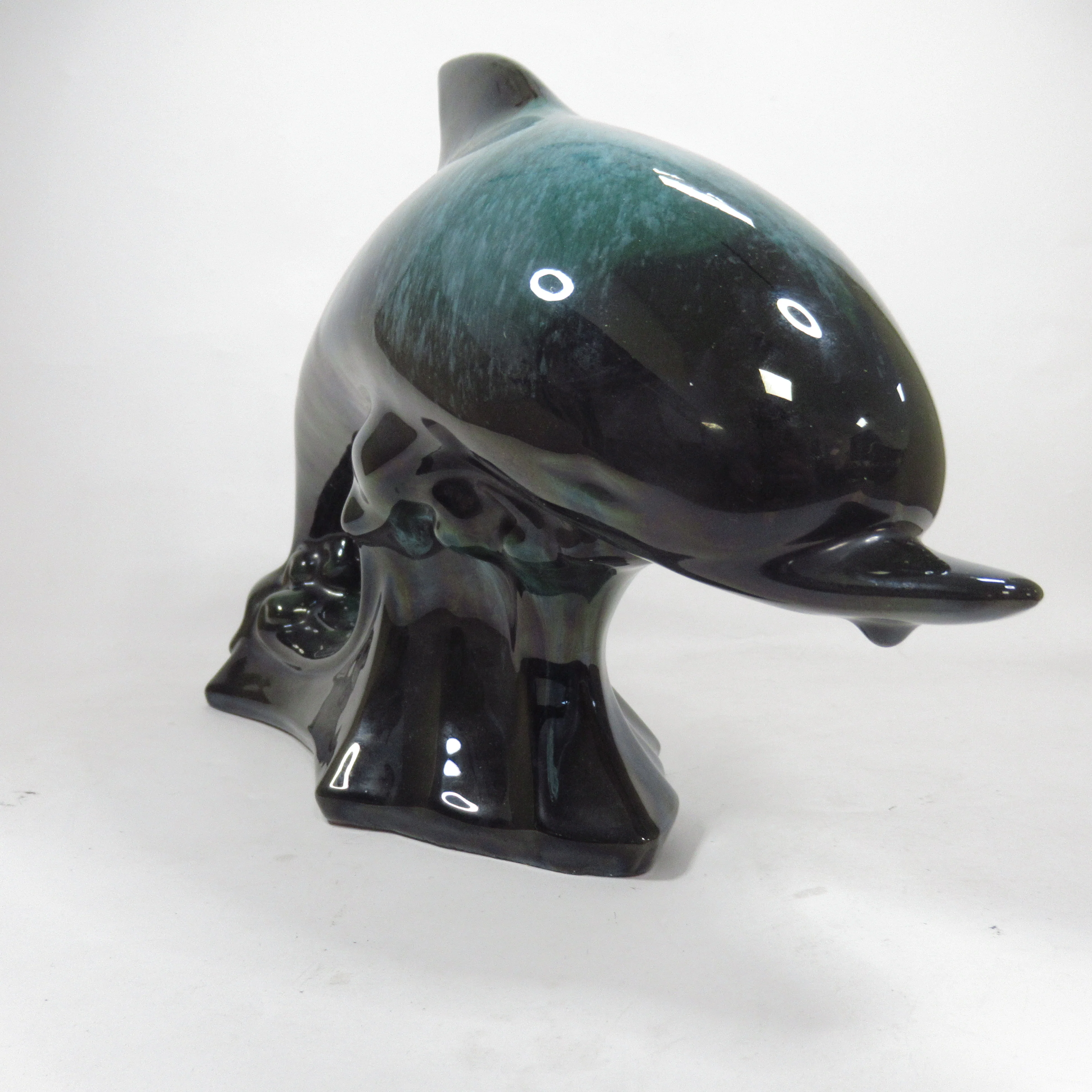 Blue Mountain Pottery Teal Green Wave Jumping Dolphin | Pre-Loved - Image 3