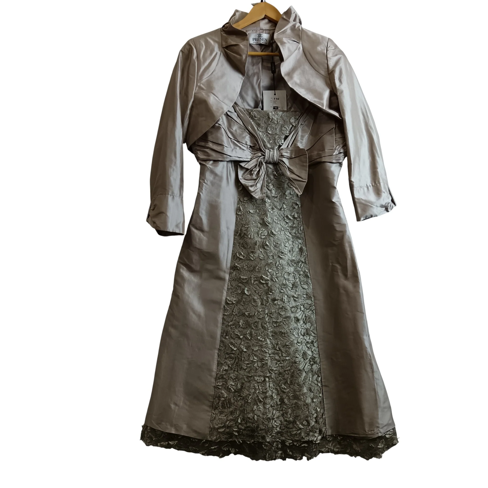 BNWT Presen Midi Dress With Bolero Champagne Colour Mother Of Bride Outfit UK 14 -Womenswear | Pre-loved