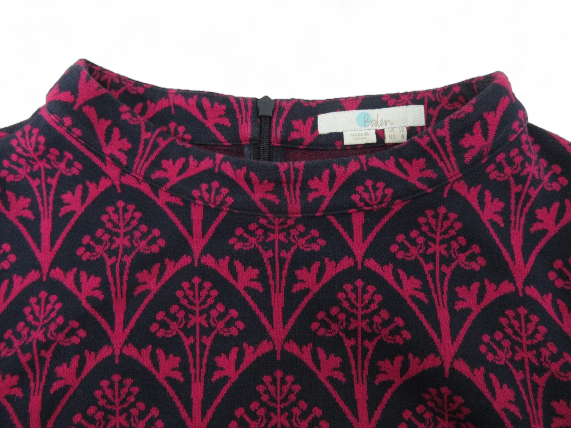 Boden Top UK 12 Black Pink High Neck Top Womenswear | Preloved - Image 6