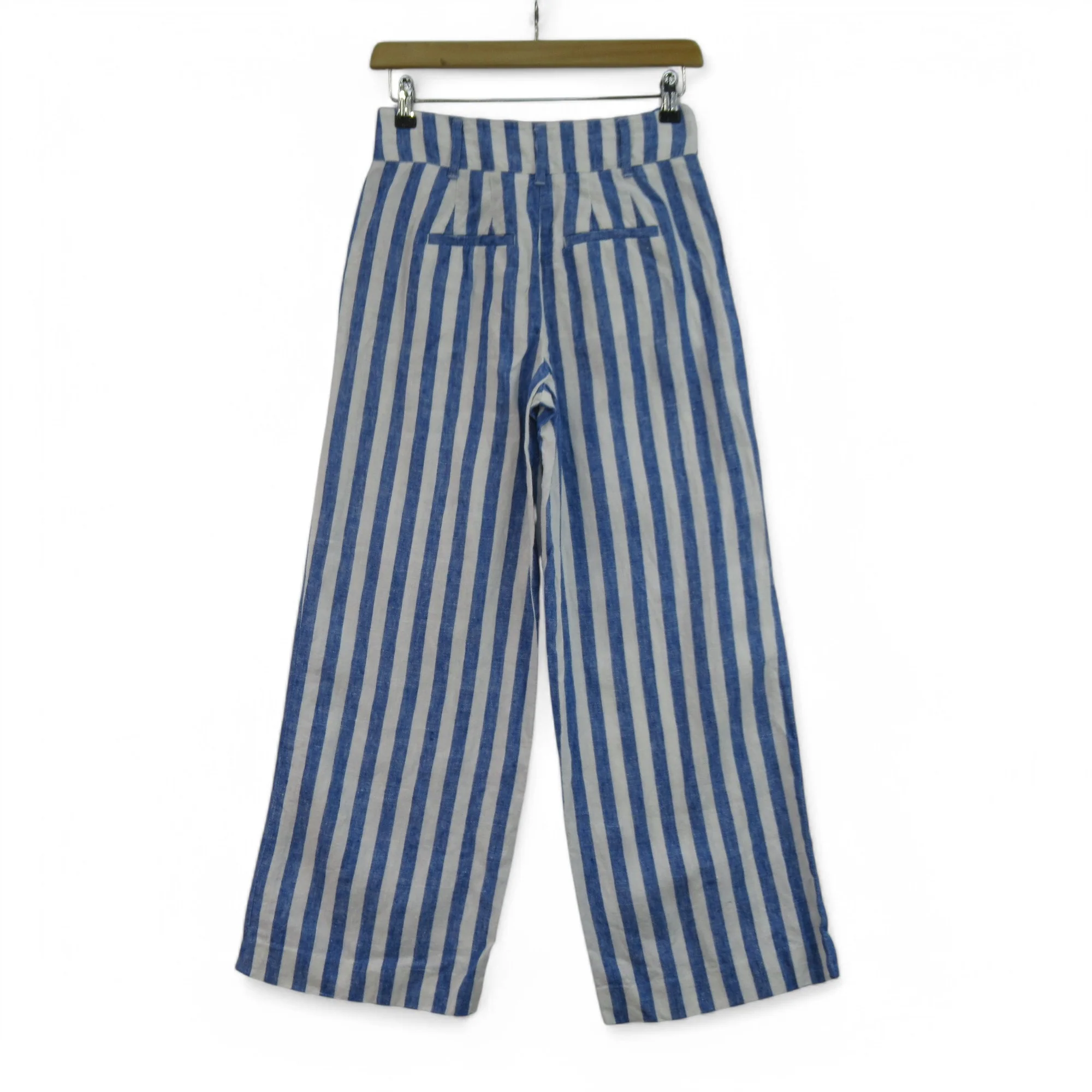 Boden Trousers UK 6P Blue White Striped Womenswear | Preloved - Image 3