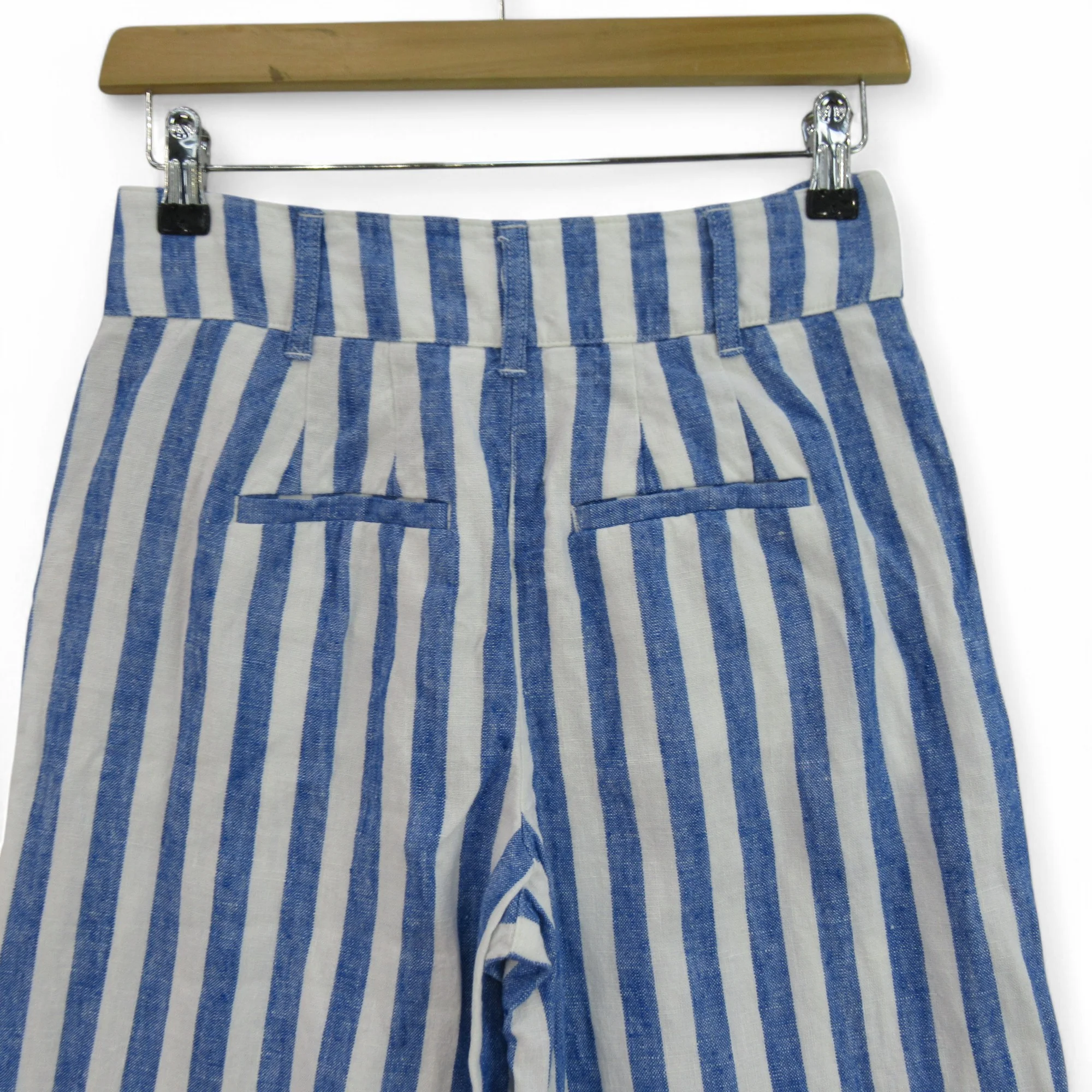 Boden Trousers UK 6P Blue White Striped Womenswear | Preloved - Image 4