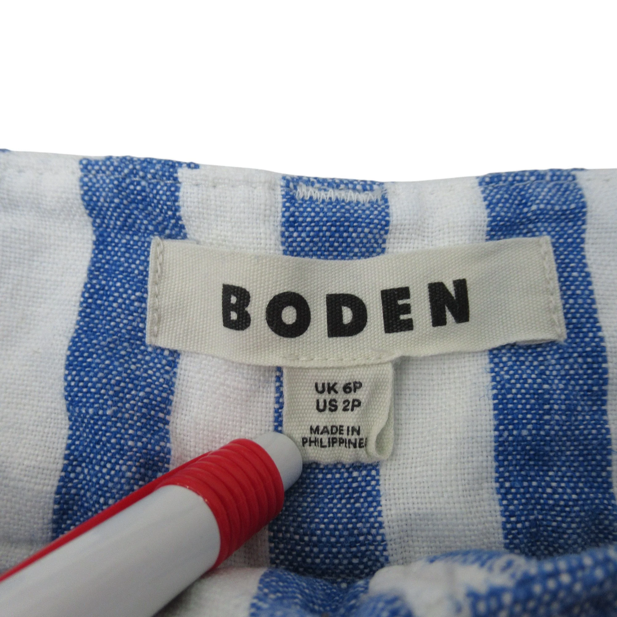Boden Trousers UK 6P Blue White Striped Womenswear | Preloved - Image 5