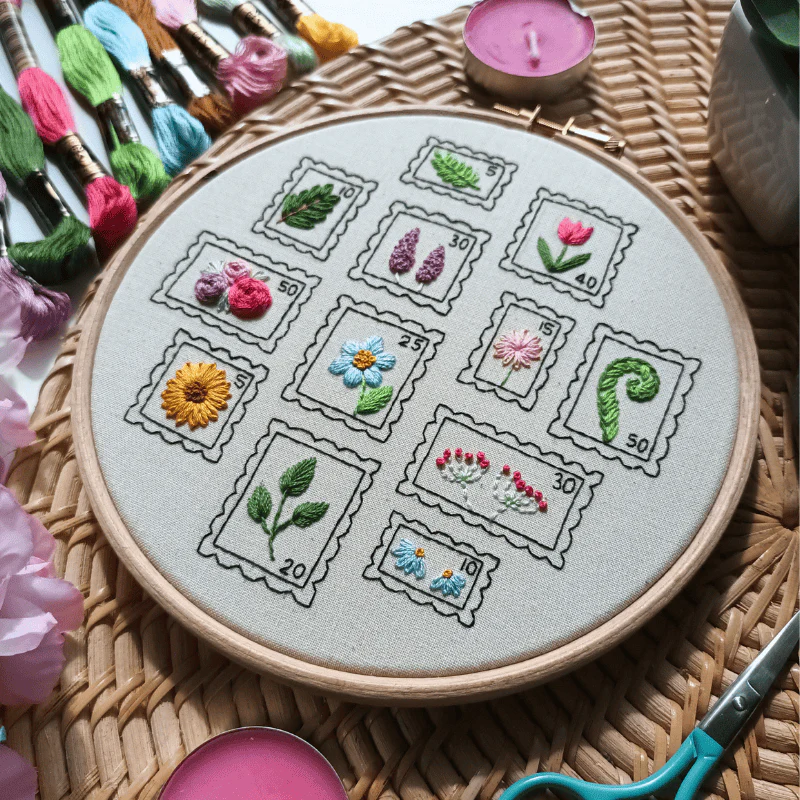 Botanical Stamps | DIY Embroidery Kit | EmBeaRoidery - Image 3