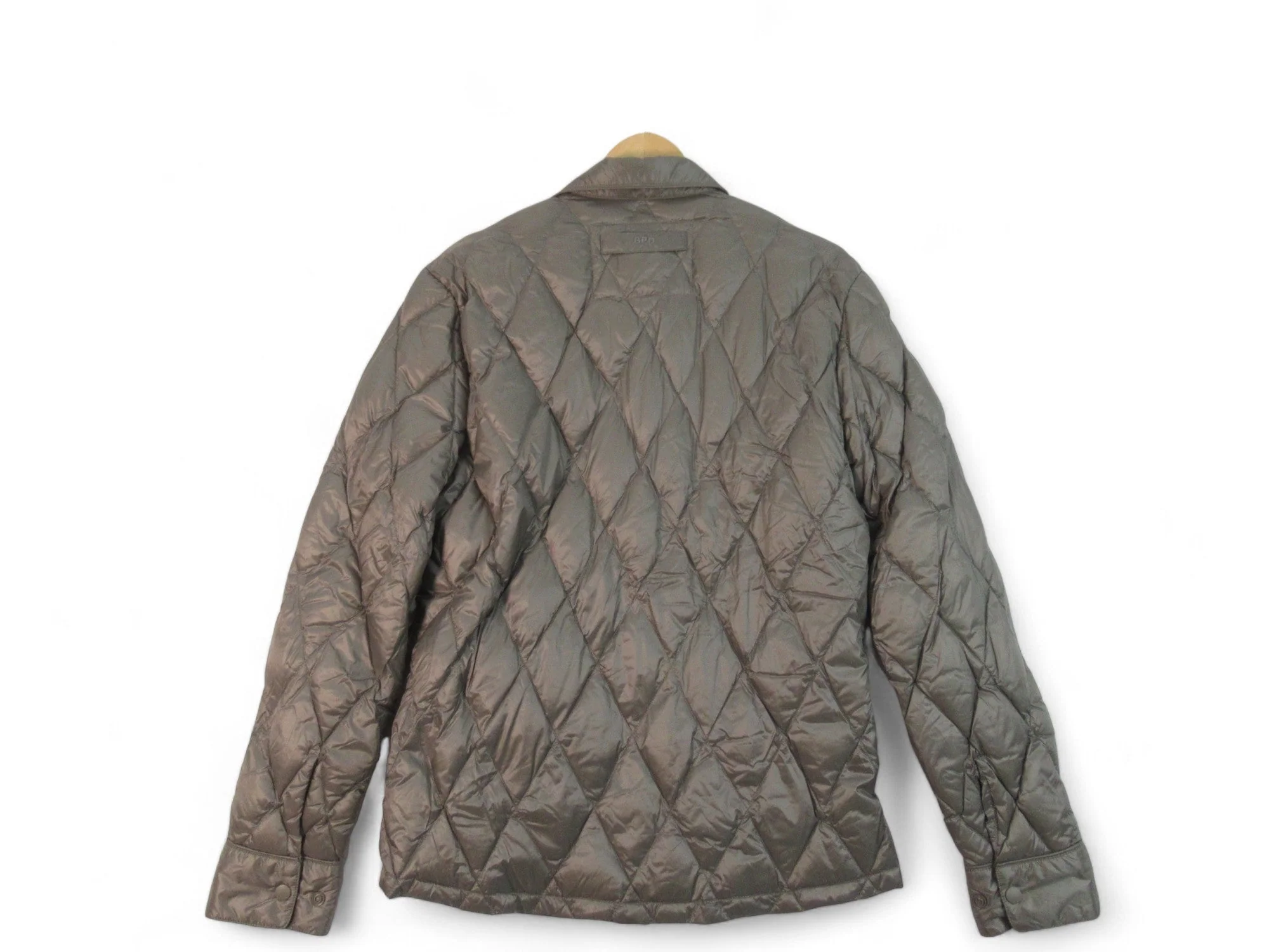 BPD Large Grey Silver Padded Jacket Menswear | Preloved - Image 4