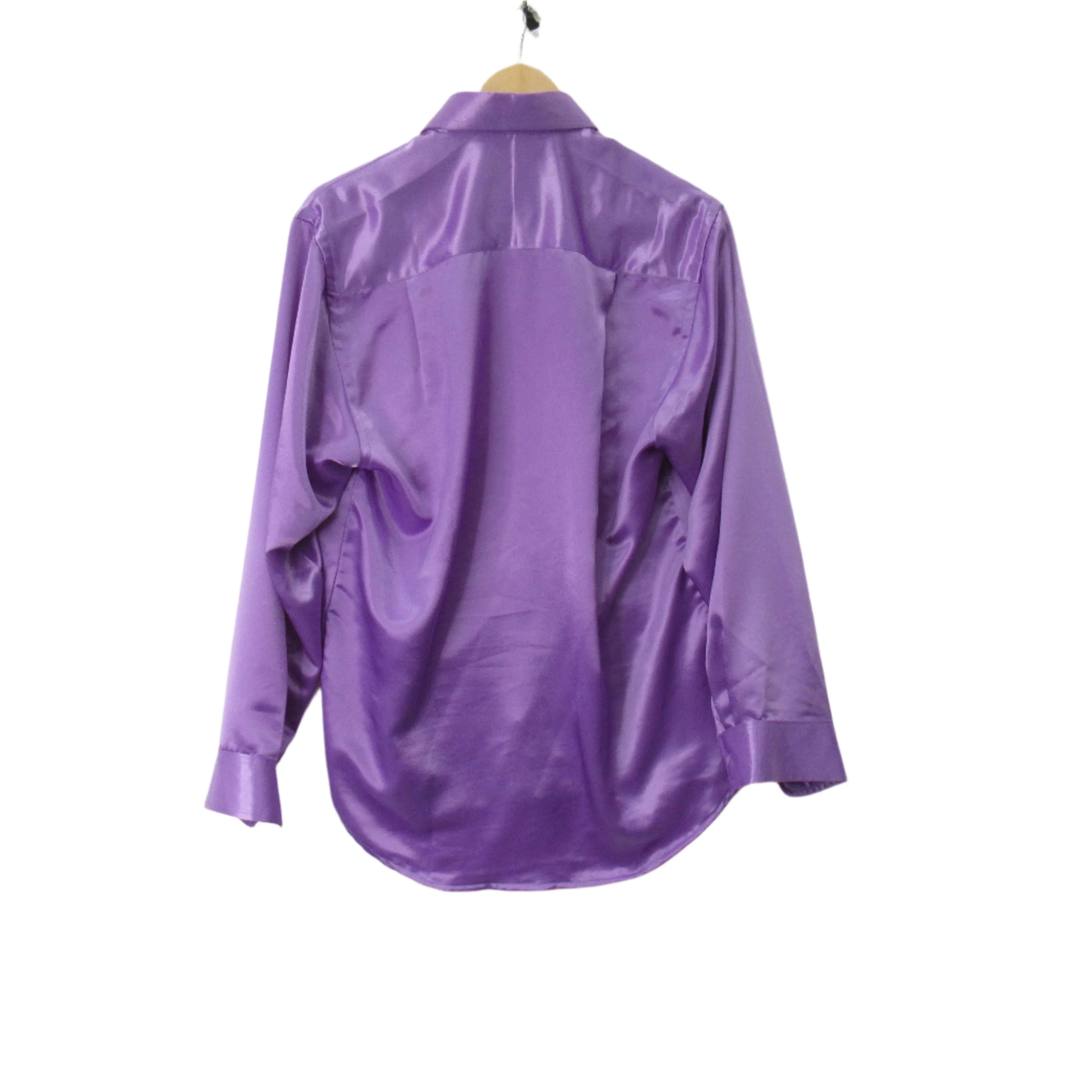 Brioni Vintage Satin Shirt XL Purple Lilac Menswear | Pre-loved - Image 3