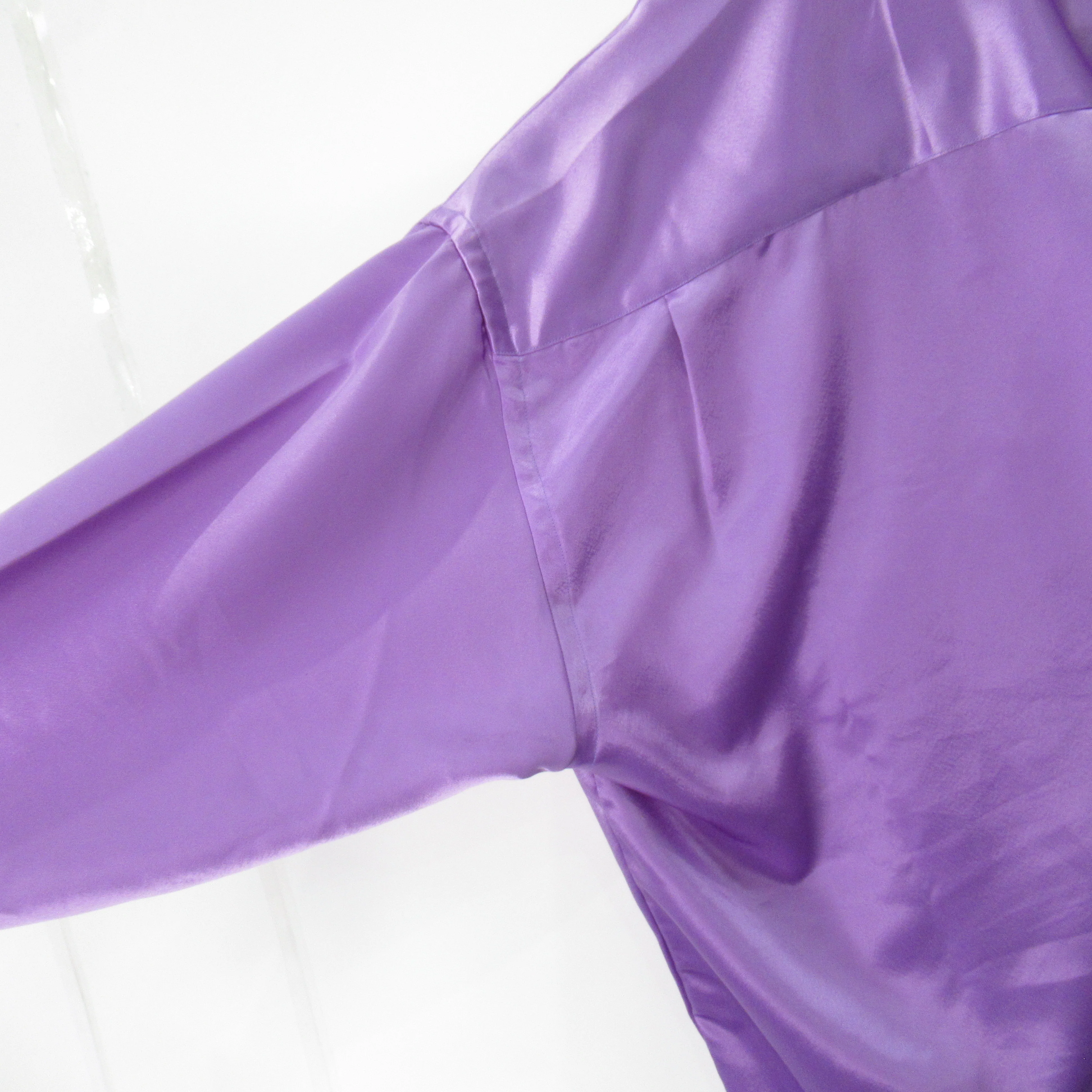 Brioni Vintage Satin Shirt XL Purple Lilac Menswear | Pre-loved - Image 4