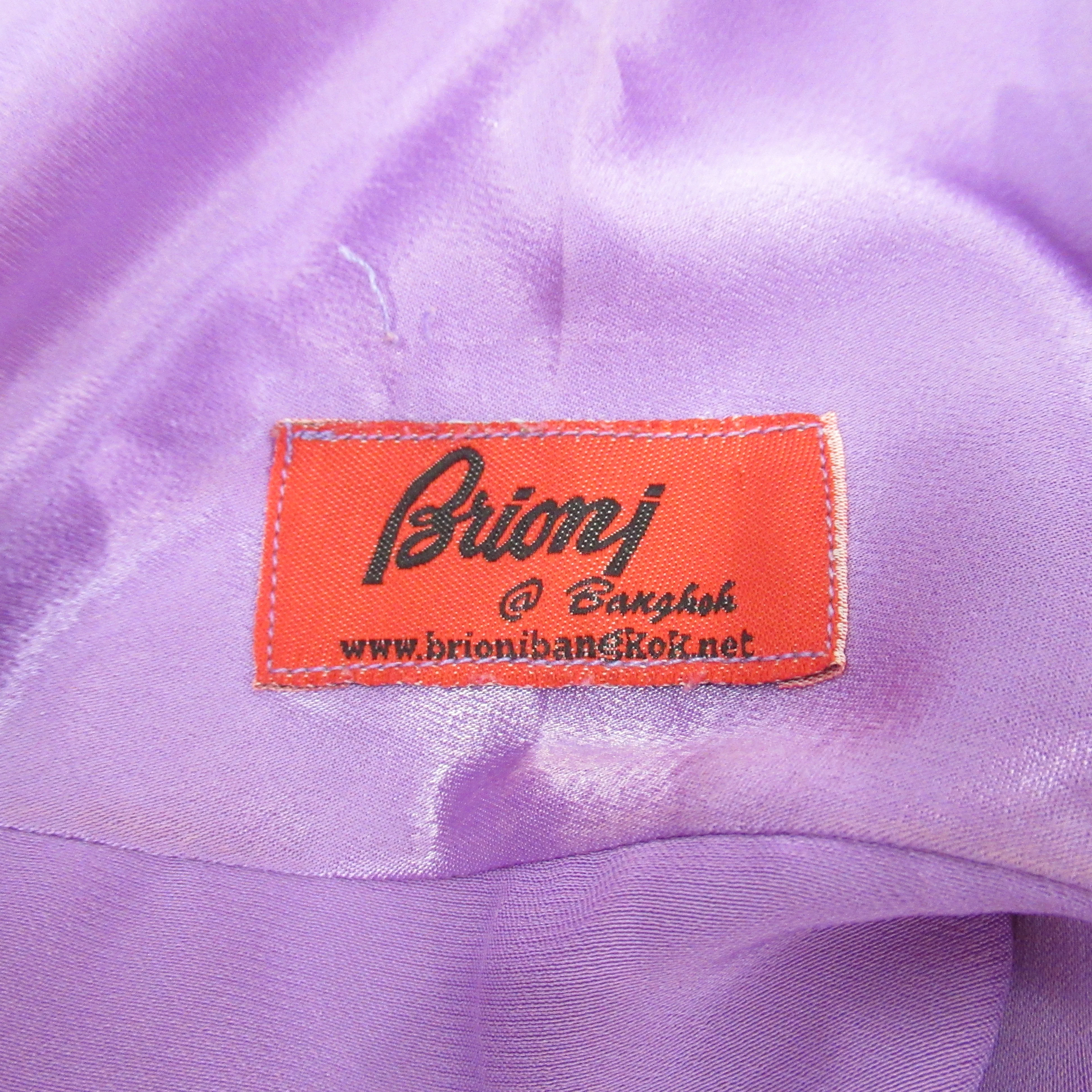Brioni Vintage Satin Shirt XL Purple Lilac Menswear | Pre-loved - Image 5