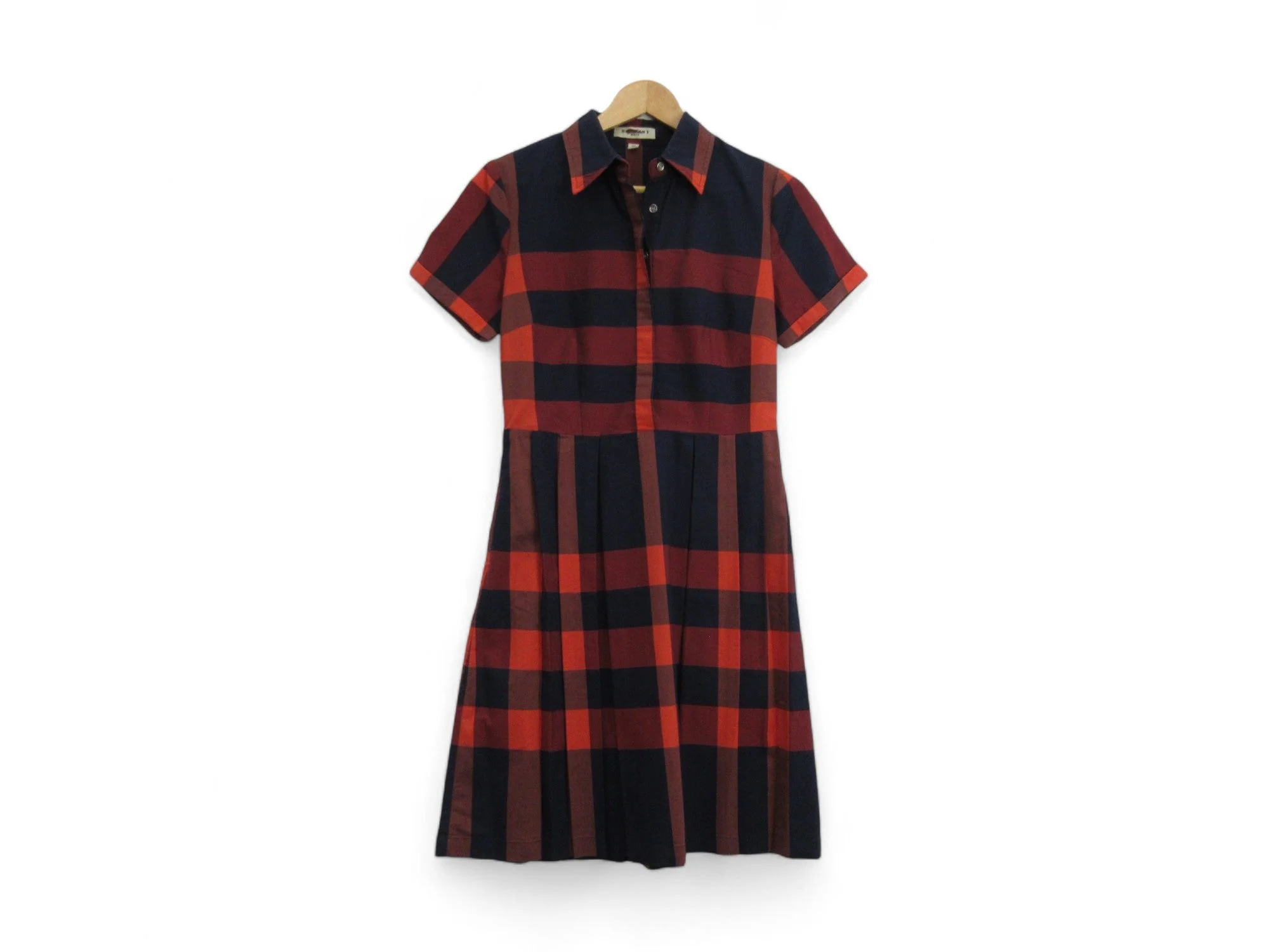 Brit UK 6 Blue Red Check Shirt Dress Womenswear | Preloved
