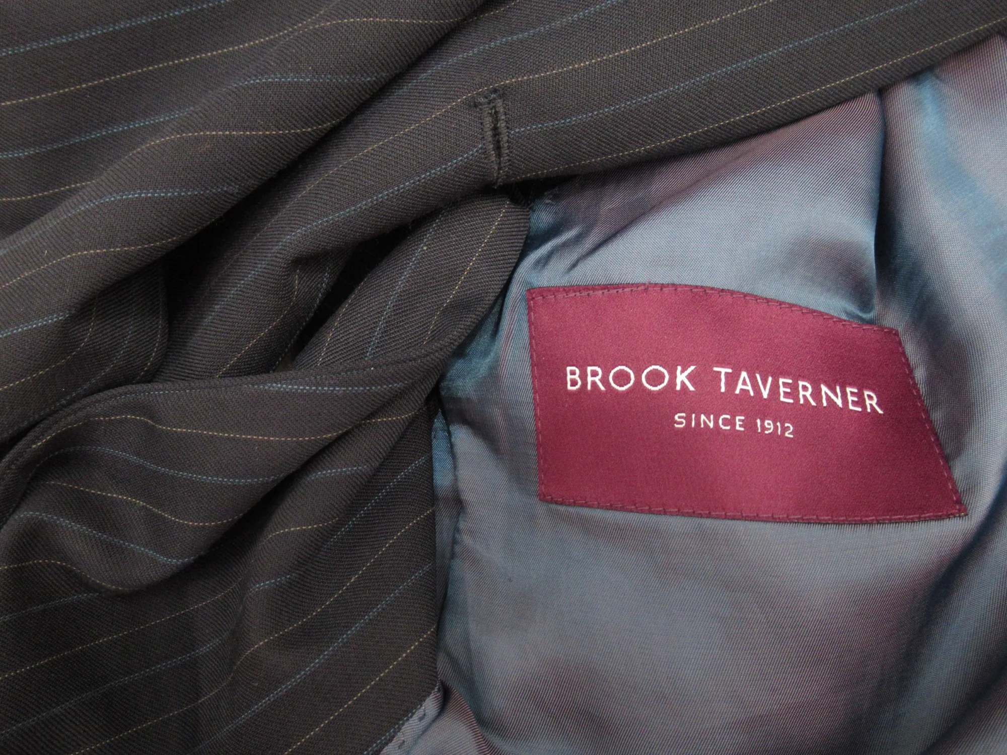 Brook Taverner 46R Blue Suit Wool Blend Menswear | Preloved - Image 5