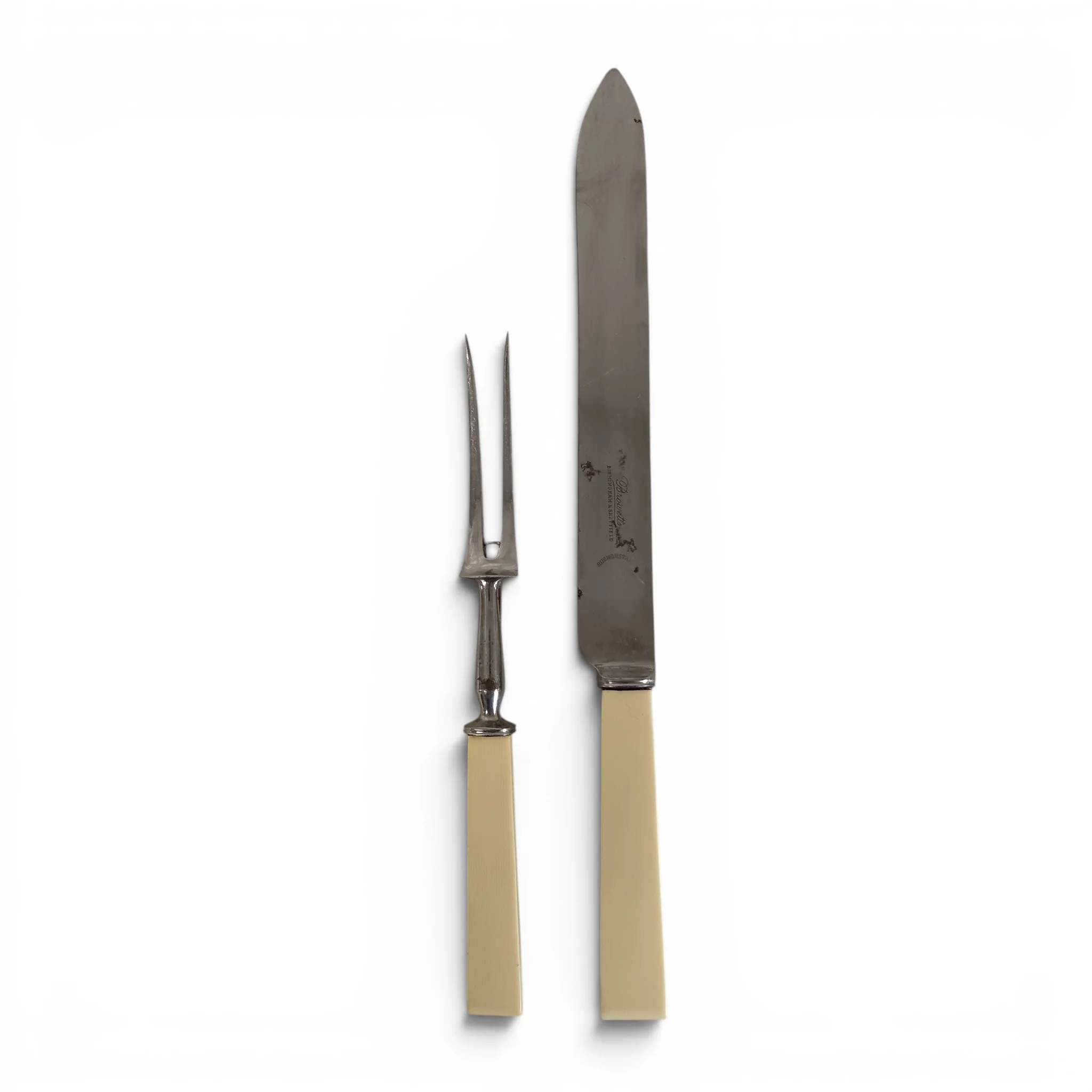 Browetts Two Piece Carving Cutlery Set Firth Stainless Birmingham & Sheffield | Pre-loved - Image 3